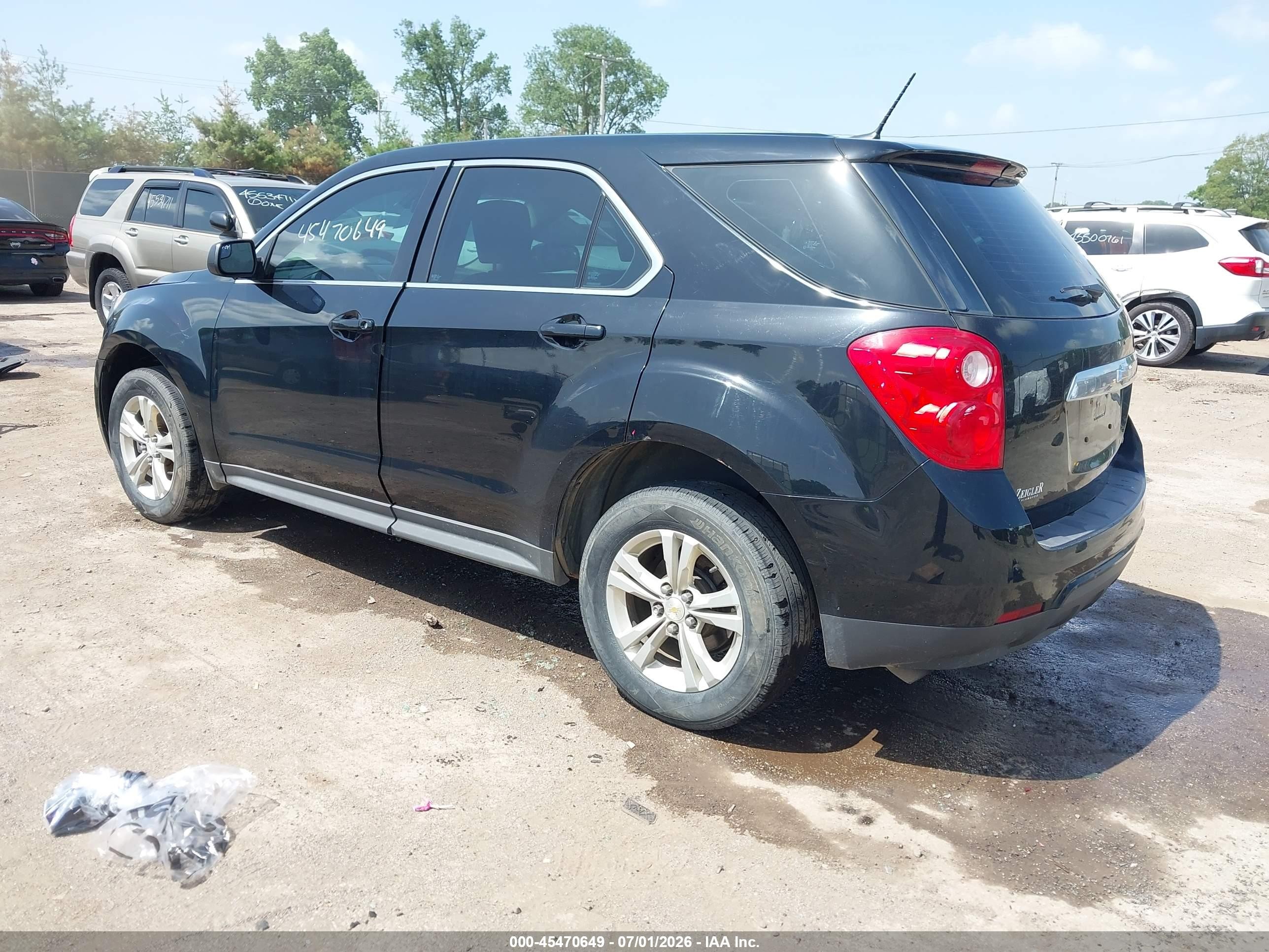 2013 Chevrolet Equinox Ls Black vin: 2GNALBEK7D6380122