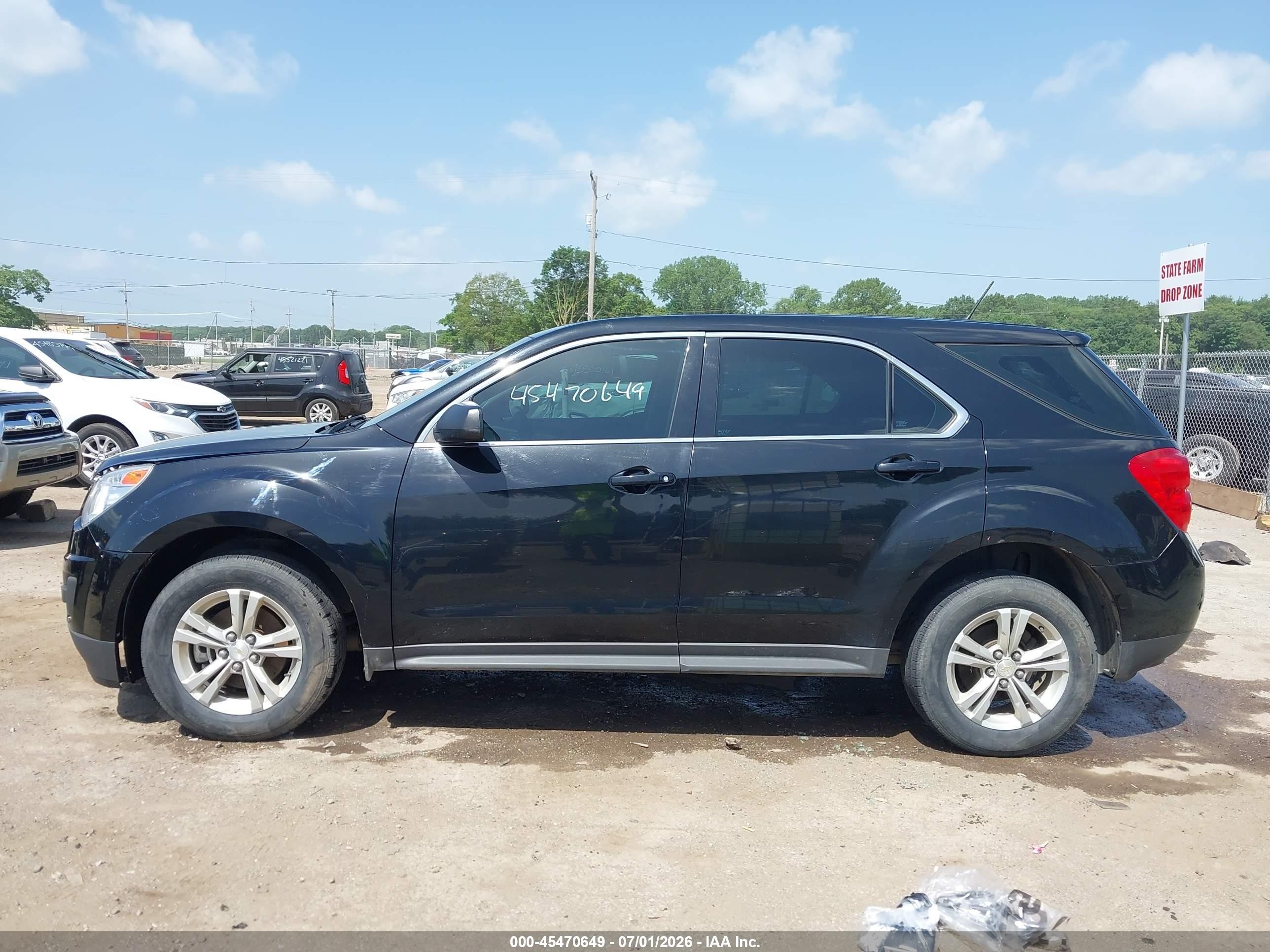 2013 Chevrolet Equinox Ls Black vin: 2GNALBEK7D6380122