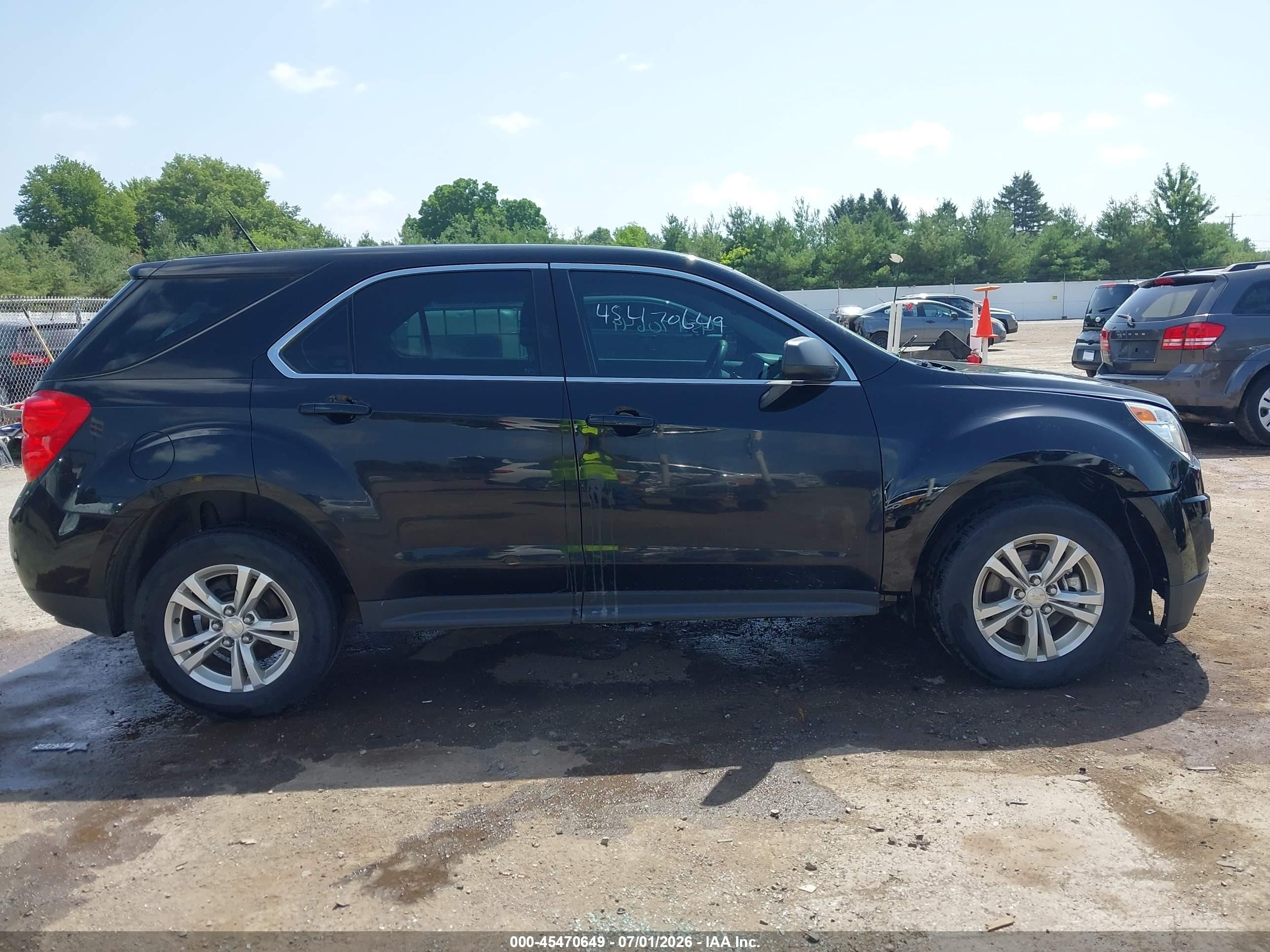 2013 Chevrolet Equinox Ls Black vin: 2GNALBEK7D6380122