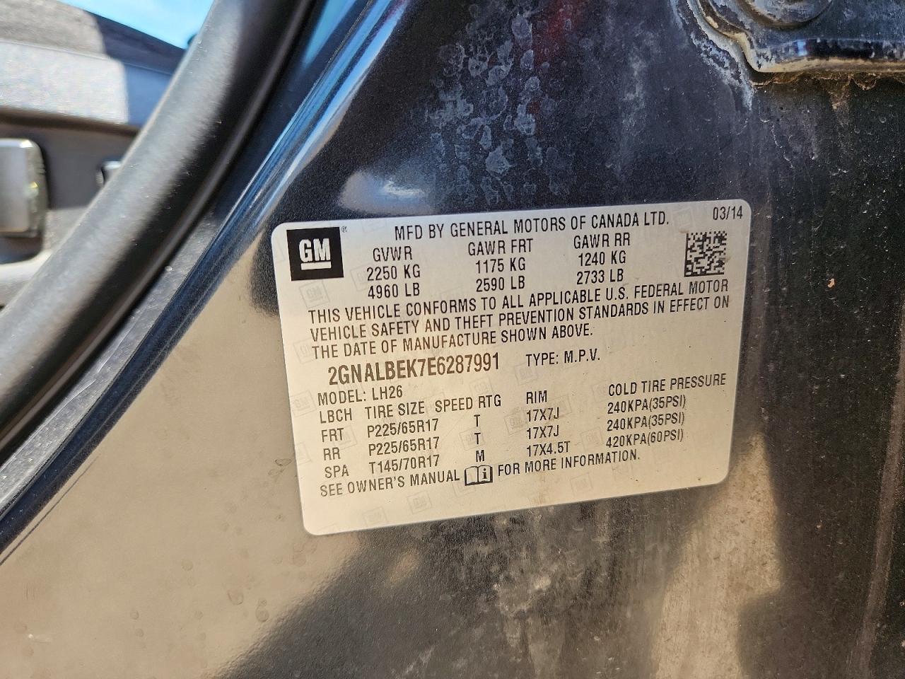 2014 Chevrolet Equinox Lt Серый vin: 2GNALBEK7E6287991