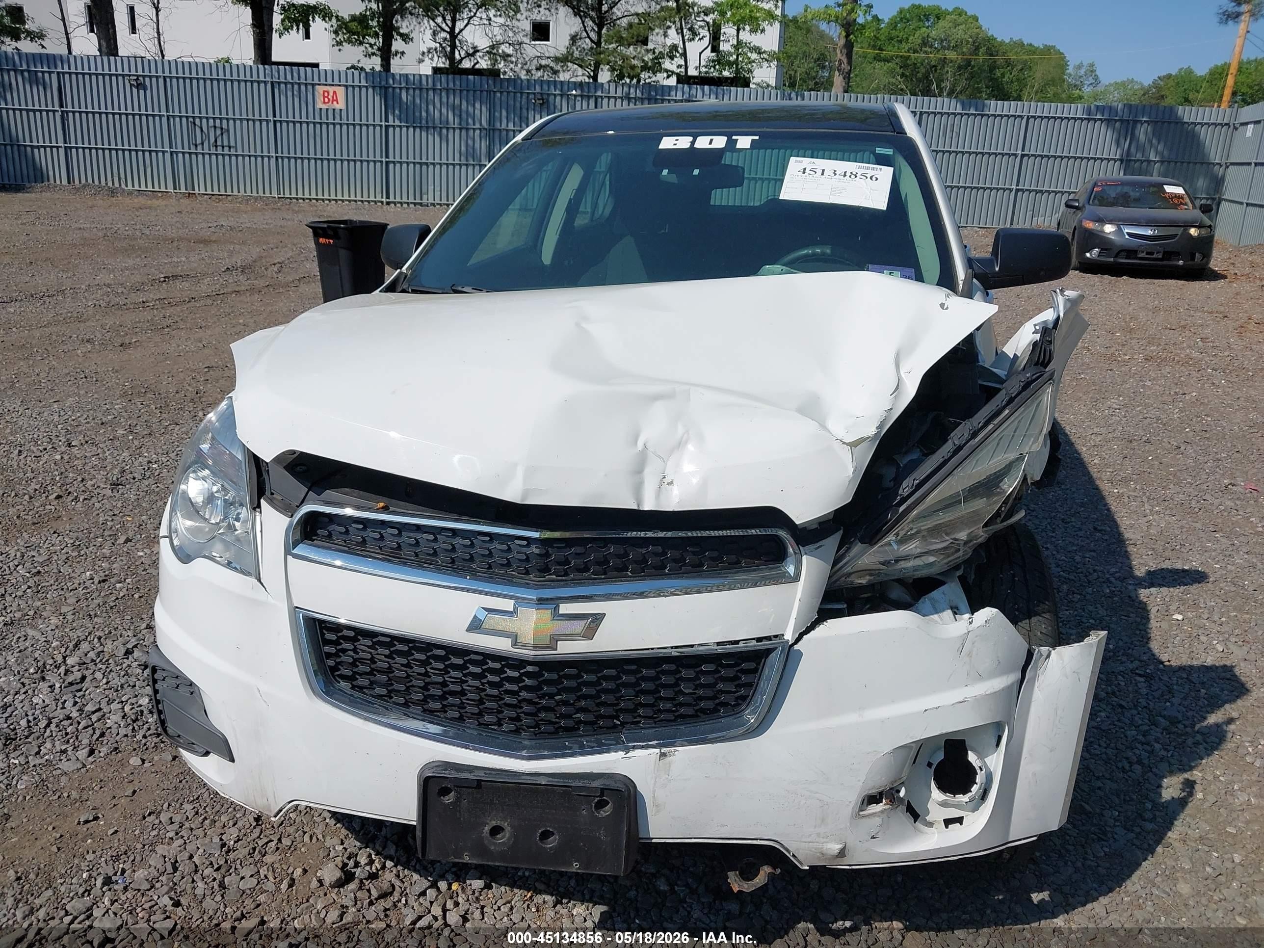 2013 Chevrolet Equinox Ls White vin: 2GNALBEK8D6336761