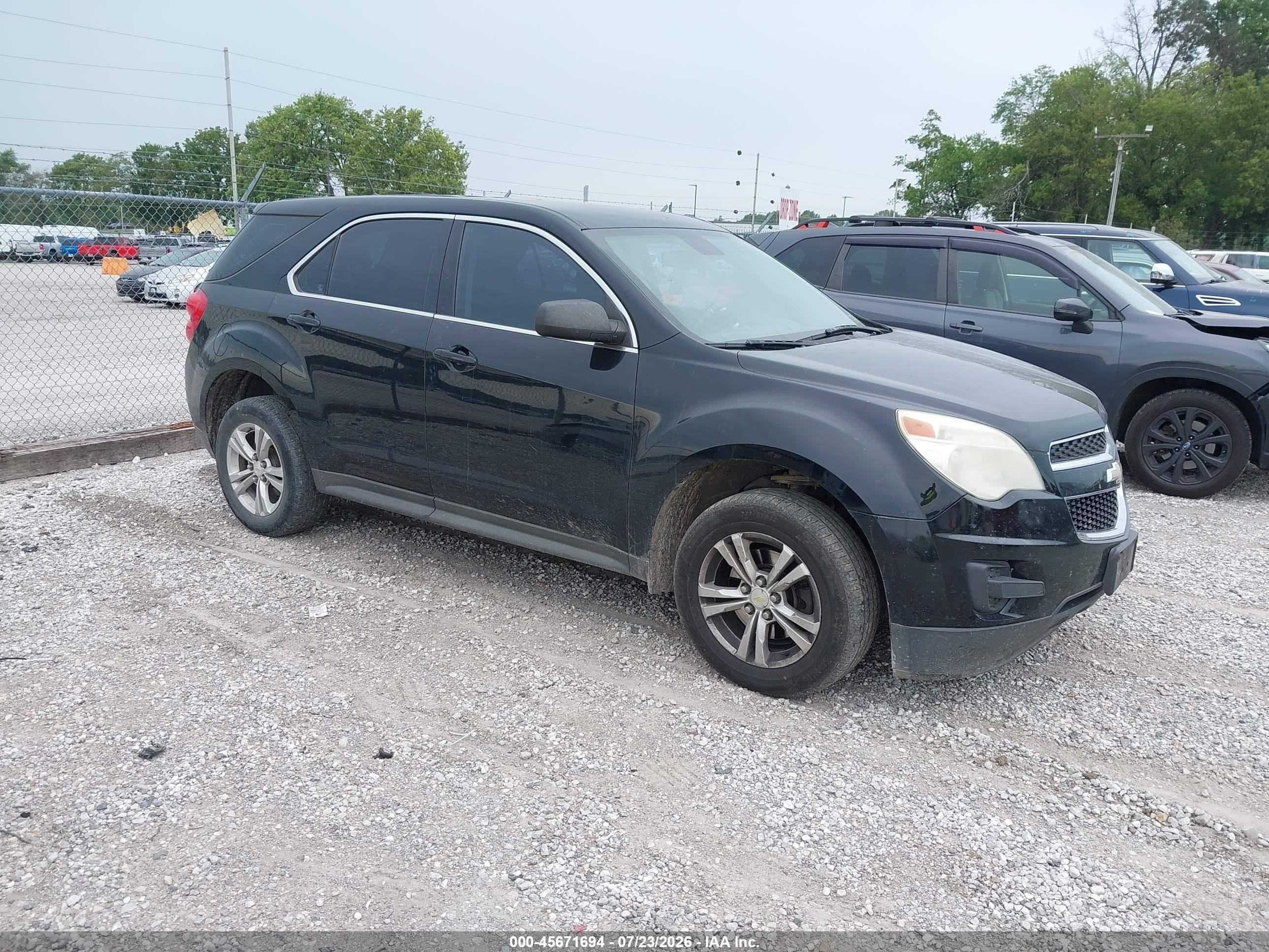 2013 Chevrolet Equinox Ls Black vin: 2GNALBEK8D6337103