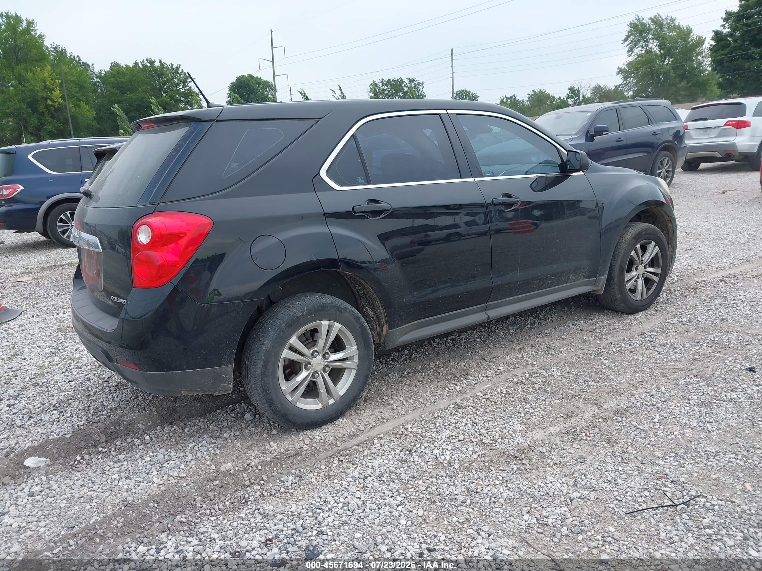 2013 Chevrolet Equinox Ls Black vin: 2GNALBEK8D6337103