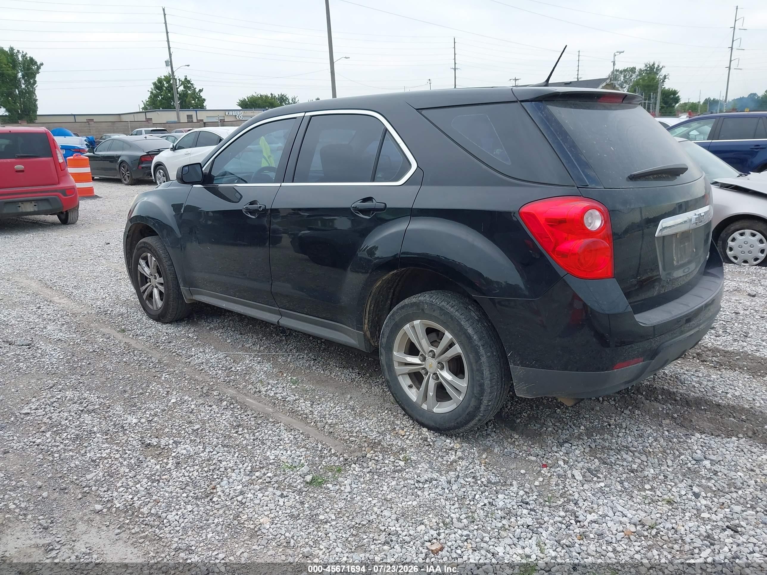 2013 Chevrolet Equinox Ls Black vin: 2GNALBEK8D6337103