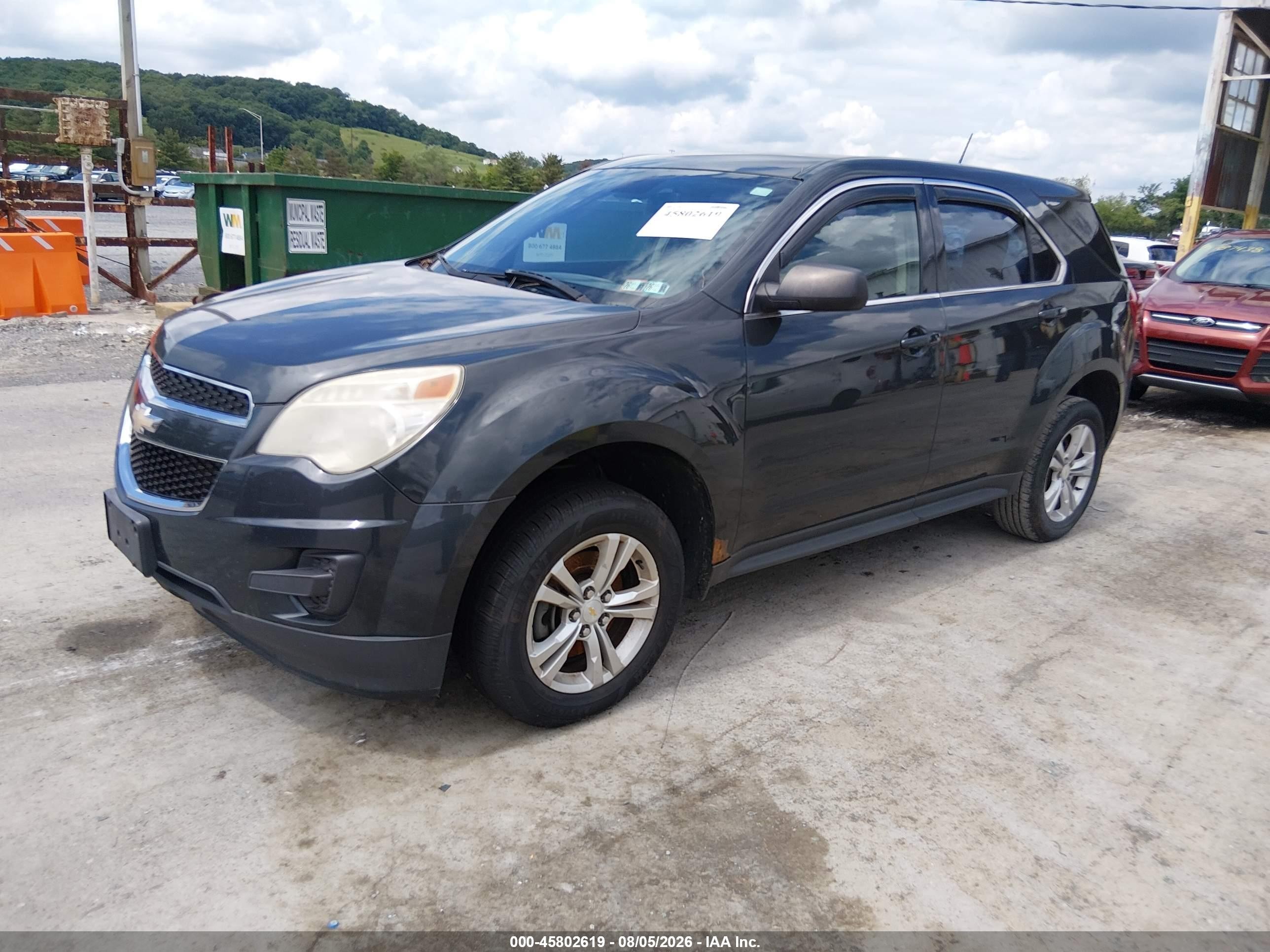 2013 Chevrolet Equinox Ls Black vin: 2GNALBEK8D6345606