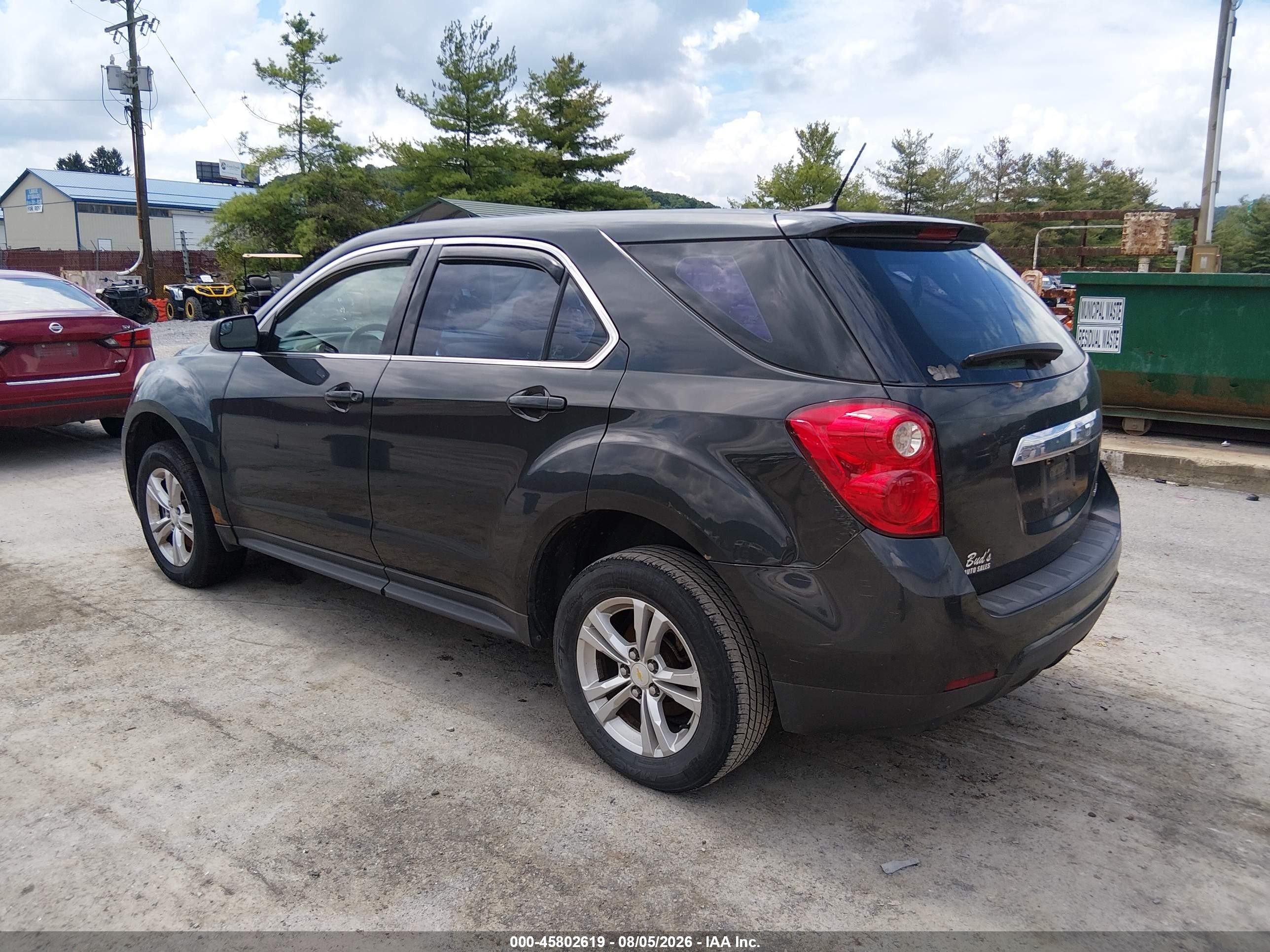 2013 Chevrolet Equinox Ls Black vin: 2GNALBEK8D6345606