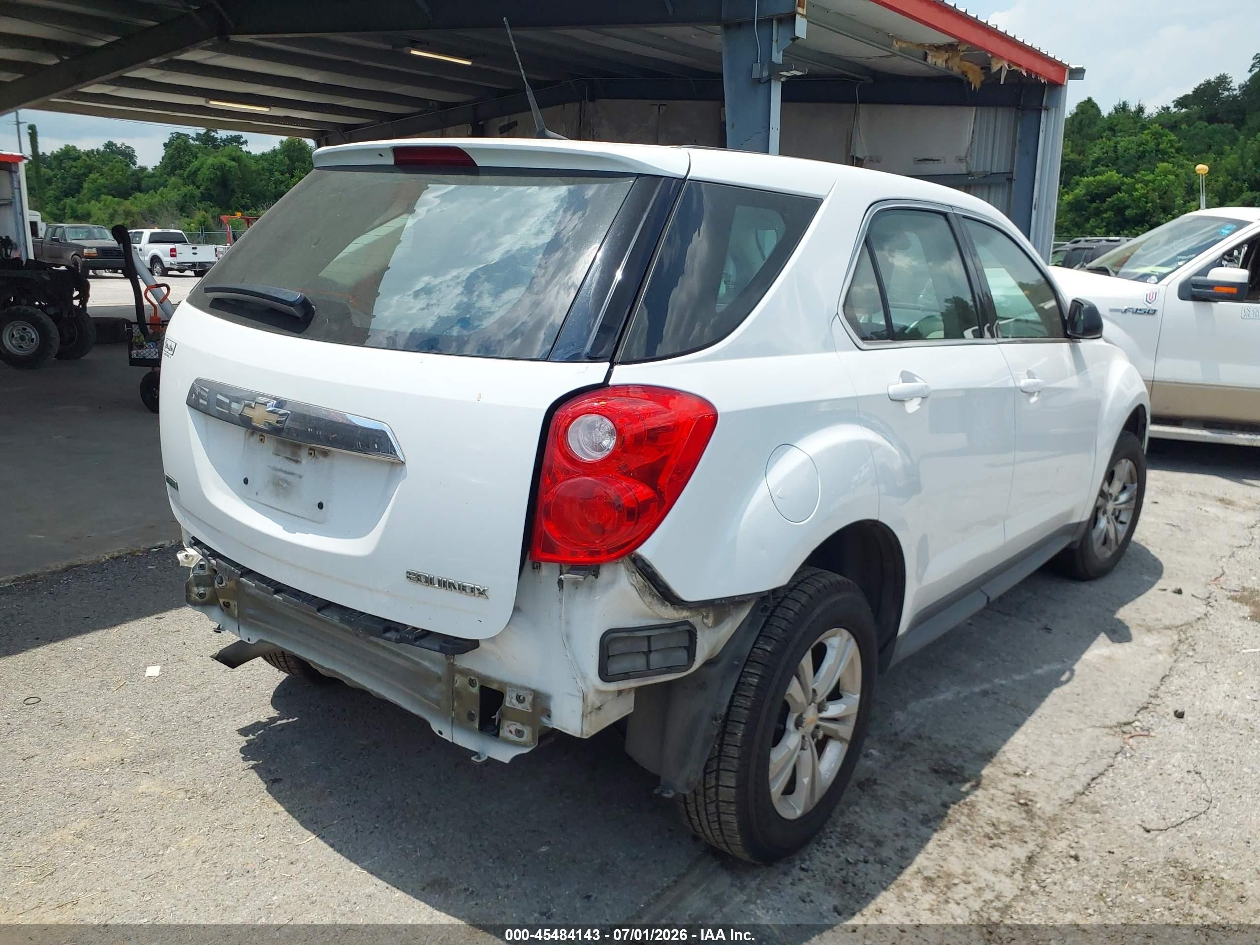2012 Chevrolet Equinox Ls White vin: 2GNALBEK9C1224224