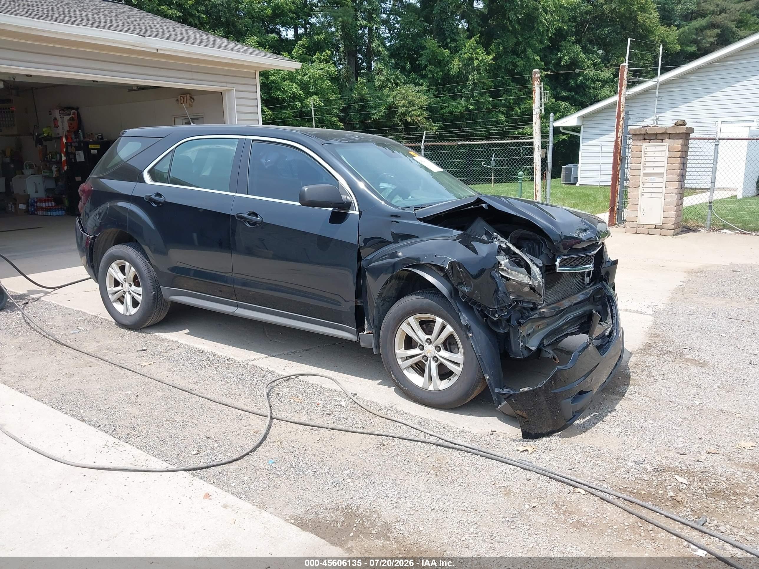 2012 Chevrolet Equinox Ls Black vin: 2GNALBEK9C6336993