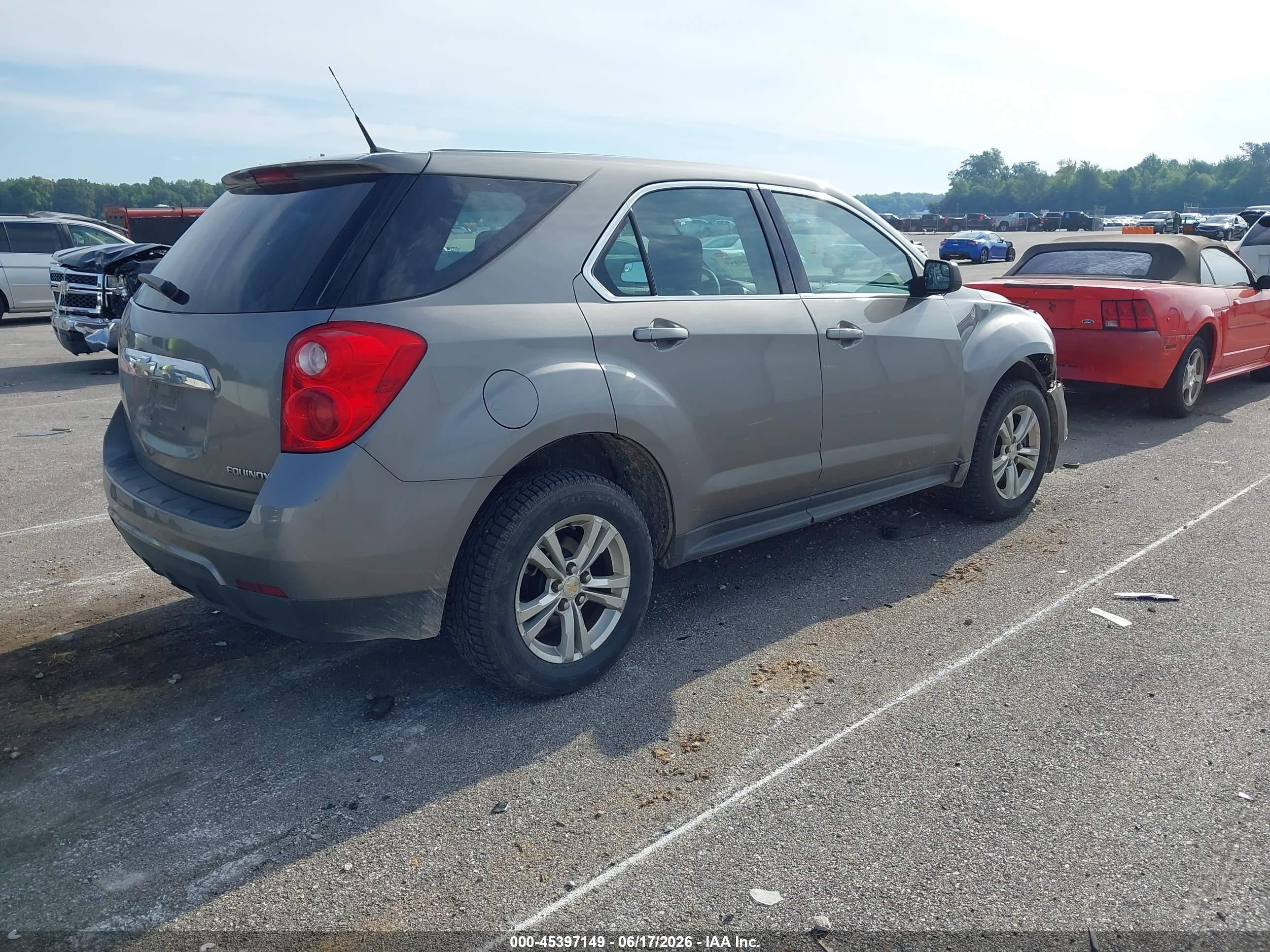 2012 Chevrolet Equinox Ls Gray vin: 2GNALBEK9C6385661