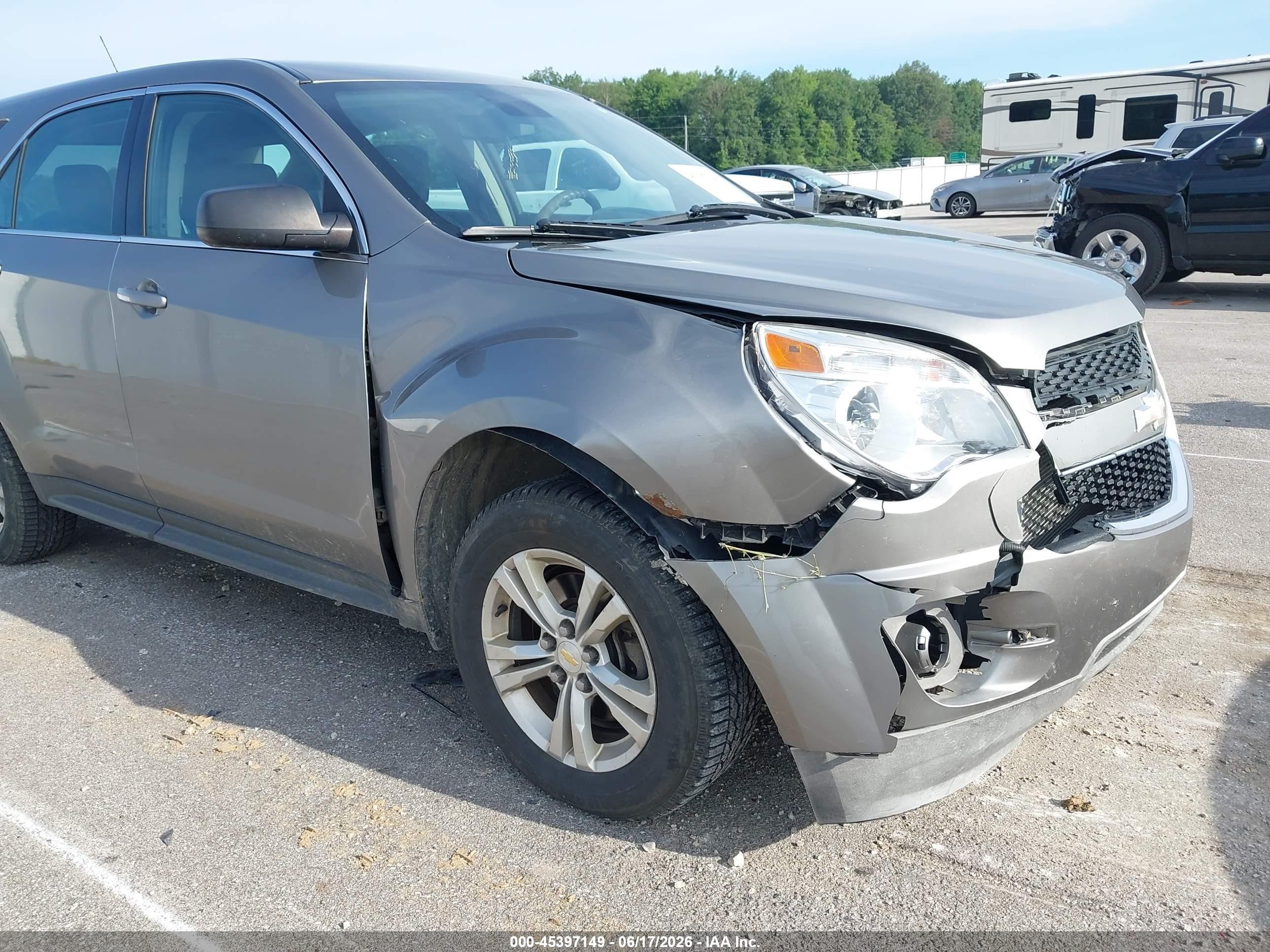 2012 Chevrolet Equinox Ls Gray vin: 2GNALBEK9C6385661