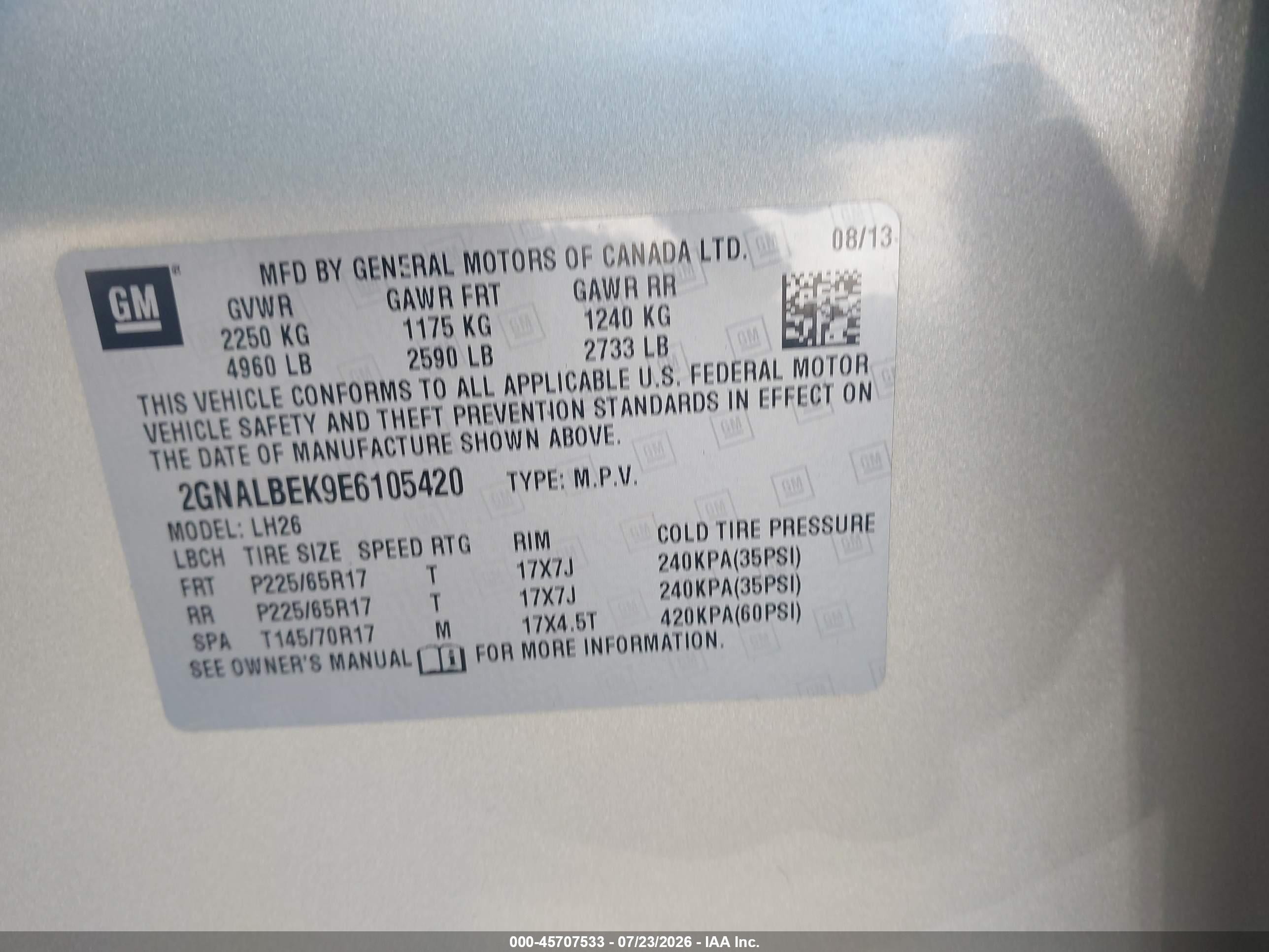 2014 Chevrolet Equinox Lt Tan vin: 2GNALBEK9E6105420