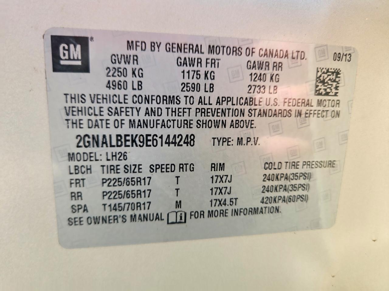 2014 Chevrolet Equinox Lt Cream vin: 2GNALBEK9E6144248