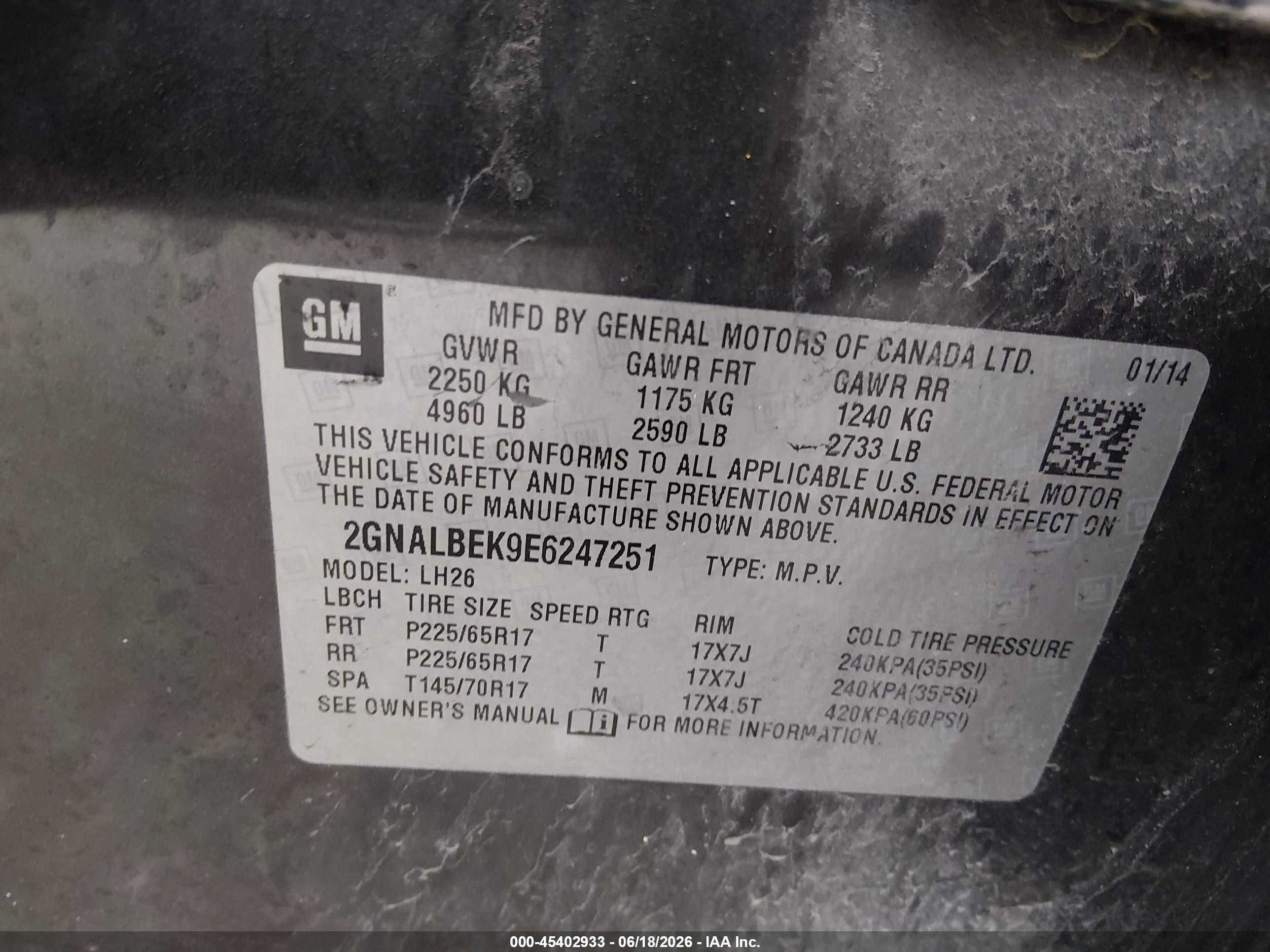 2014 Chevrolet Equinox Lt Gray vin: 2GNALBEK9E6247251