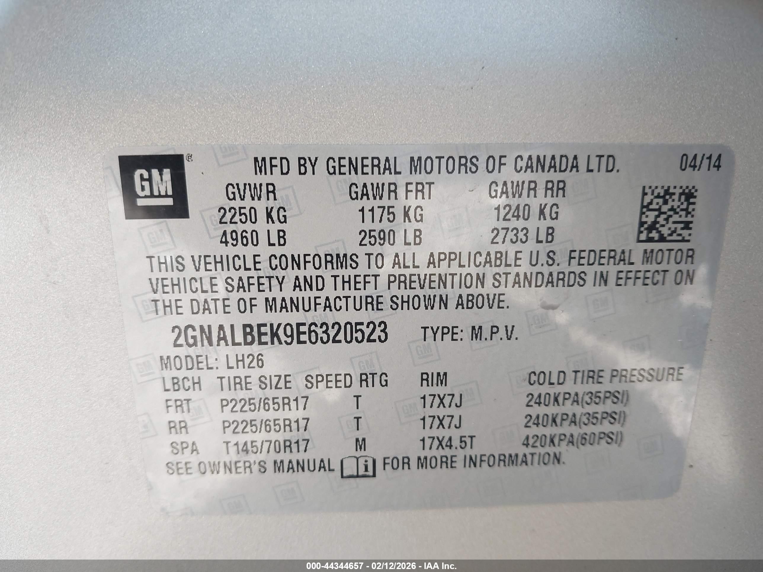 2014 Chevrolet Equinox 1lt Желто-коричневый vin: 2GNALBEK9E6320523