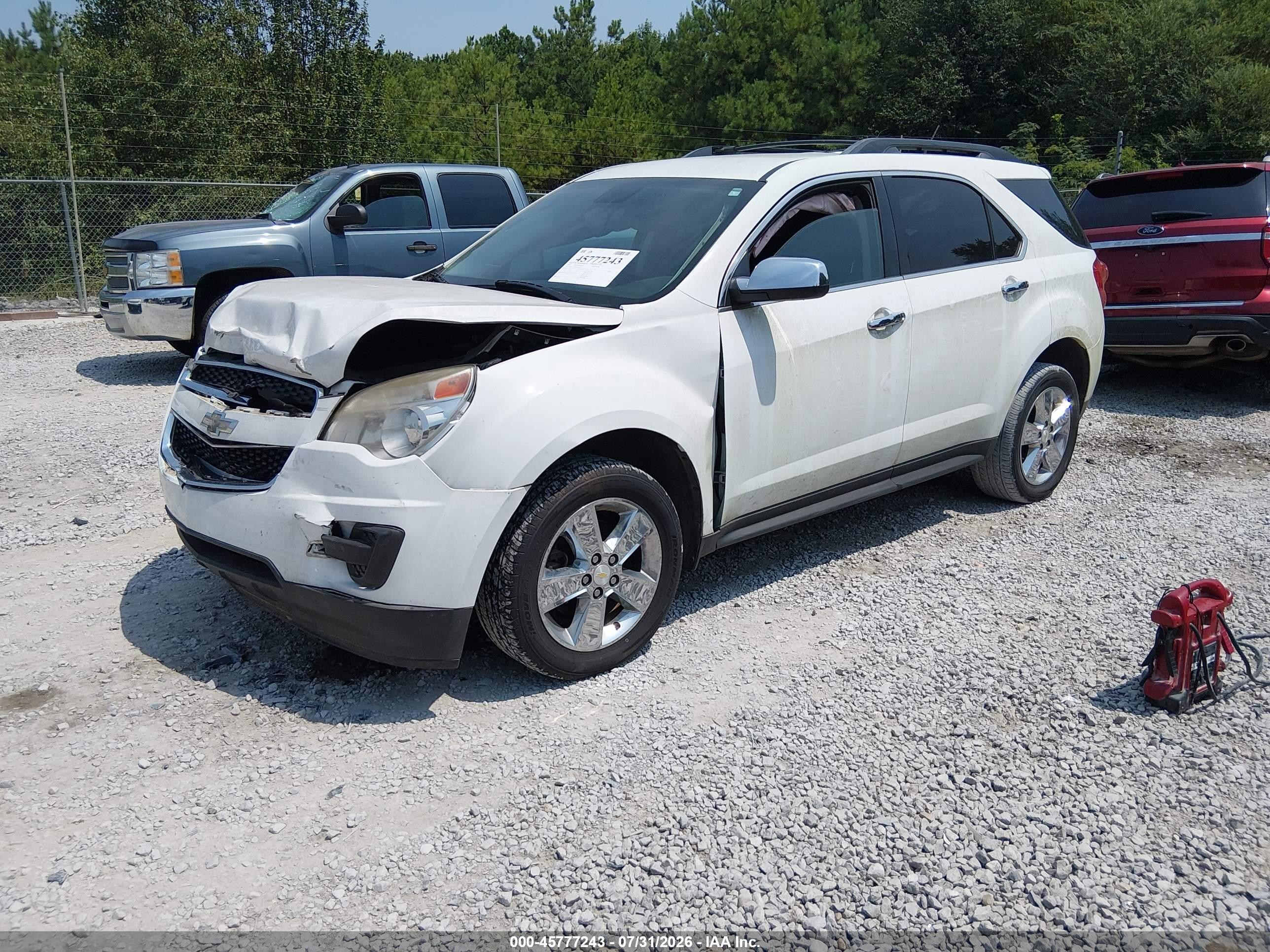 2014 Chevrolet Equinox Lt White vin: 2GNALBEK9E6355739