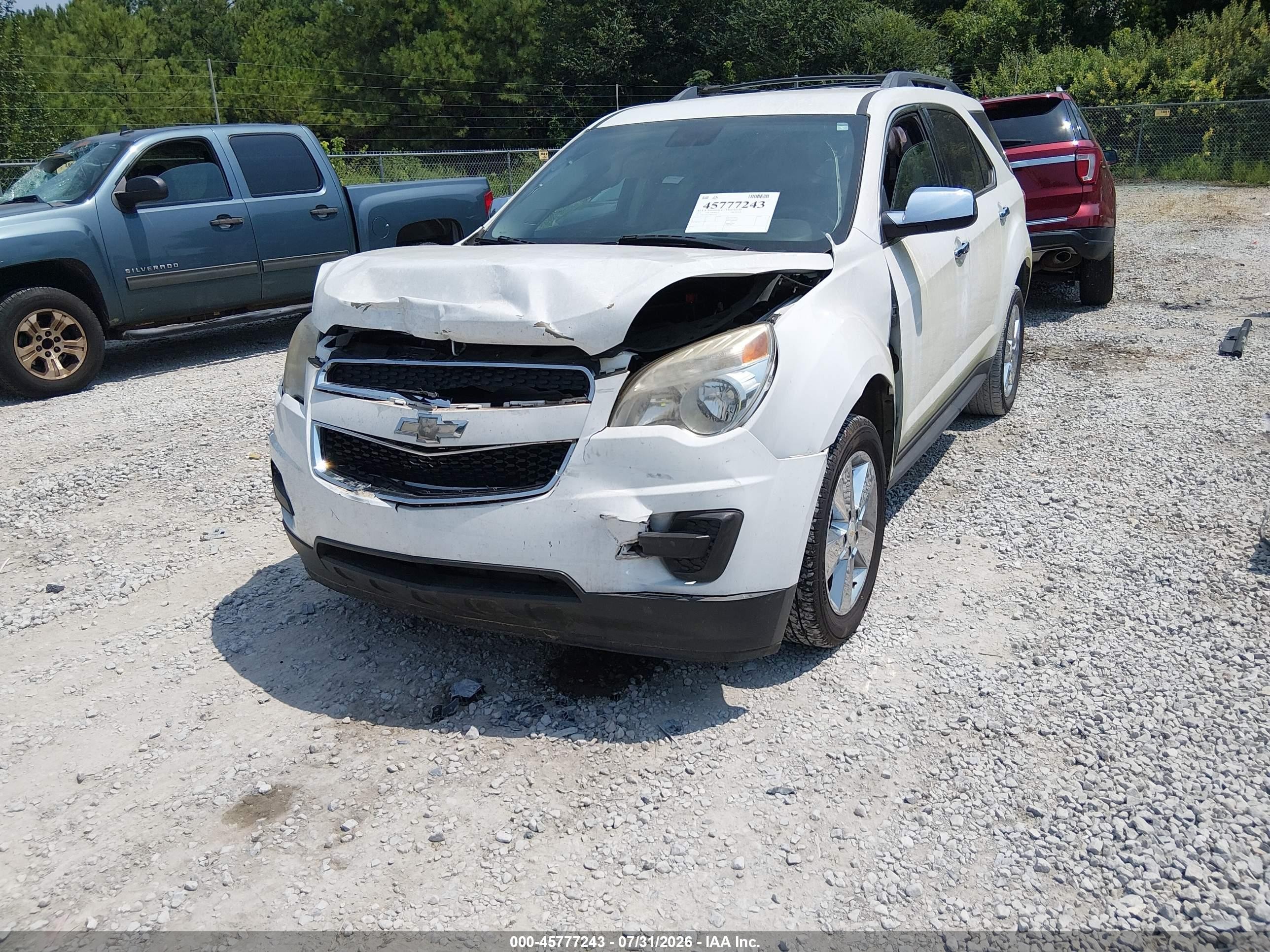 2014 Chevrolet Equinox Lt White vin: 2GNALBEK9E6355739
