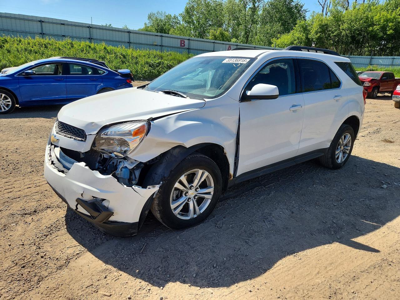 2015 Chevrolet Equinox Lt White vin: 2GNALBEK9F6408277