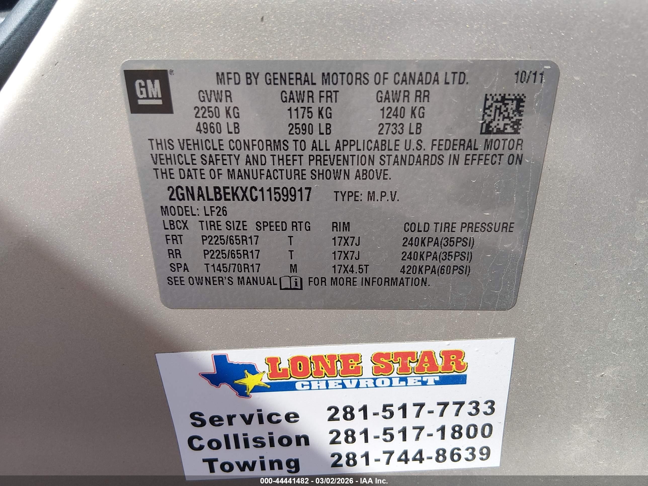 2012 Chevrolet Equinox Ls Champagne vin: 2GNALBEKXC1159917