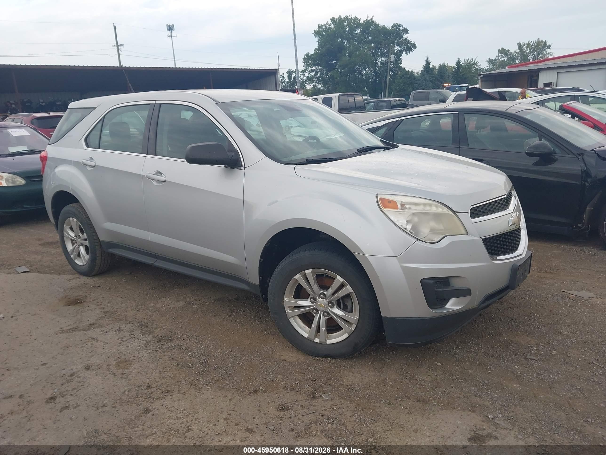 2012 Chevrolet Equinox Ls Silver vin: 2GNALBEKXC1224958