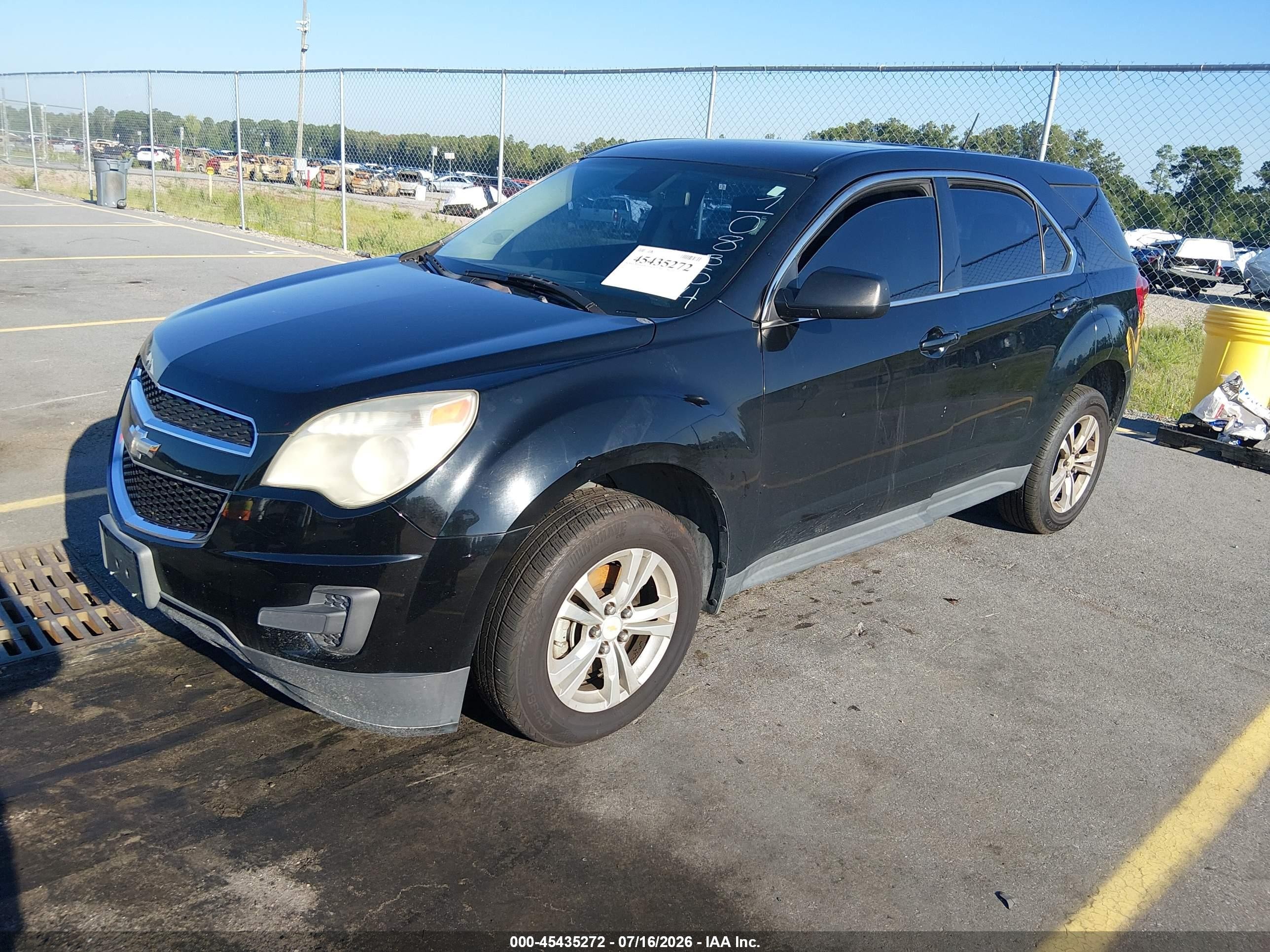 2013 Chevrolet Equinox Ls Black vin: 2GNALBEKXD1108354