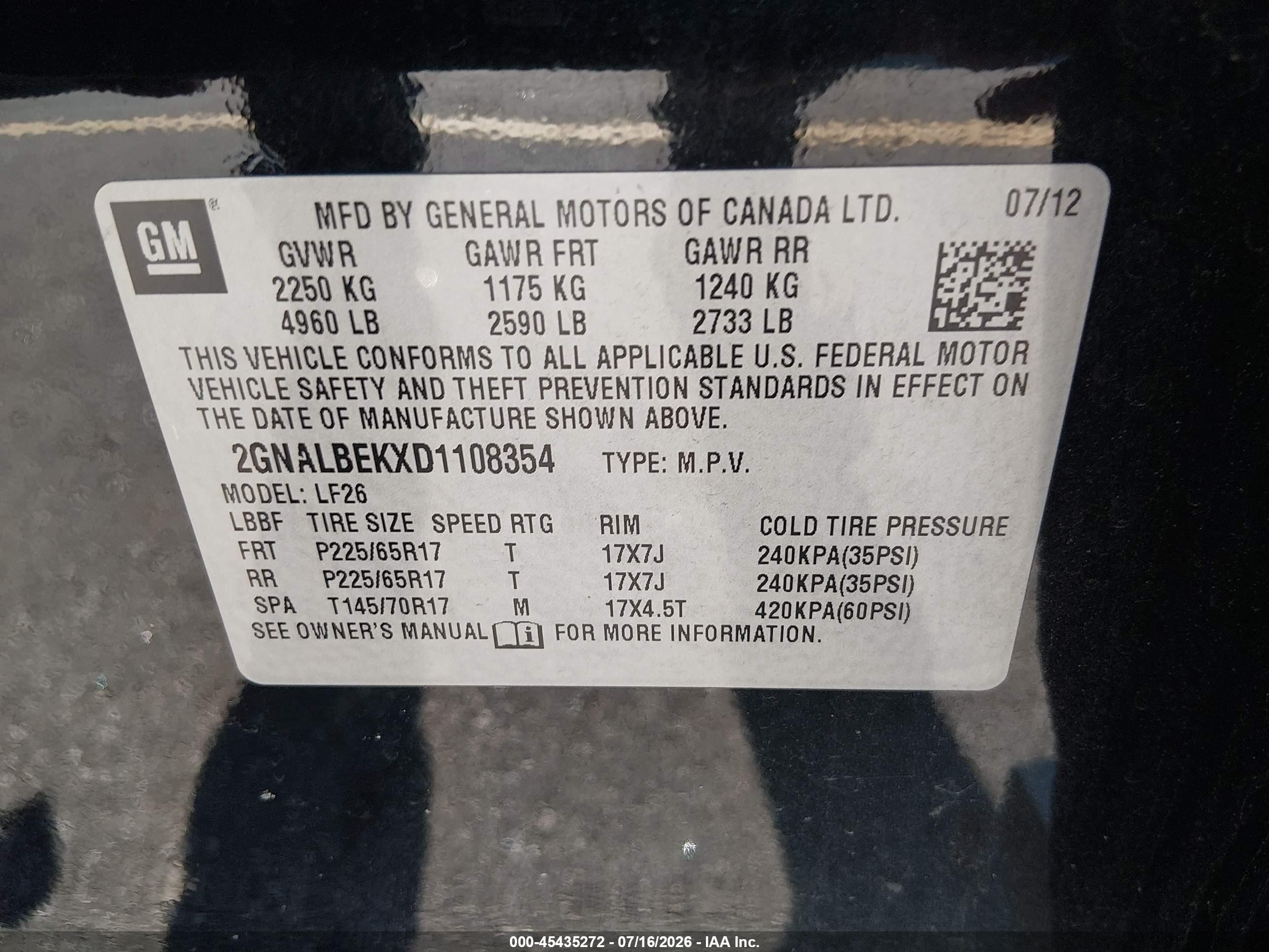 2013 Chevrolet Equinox Ls Black vin: 2GNALBEKXD1108354