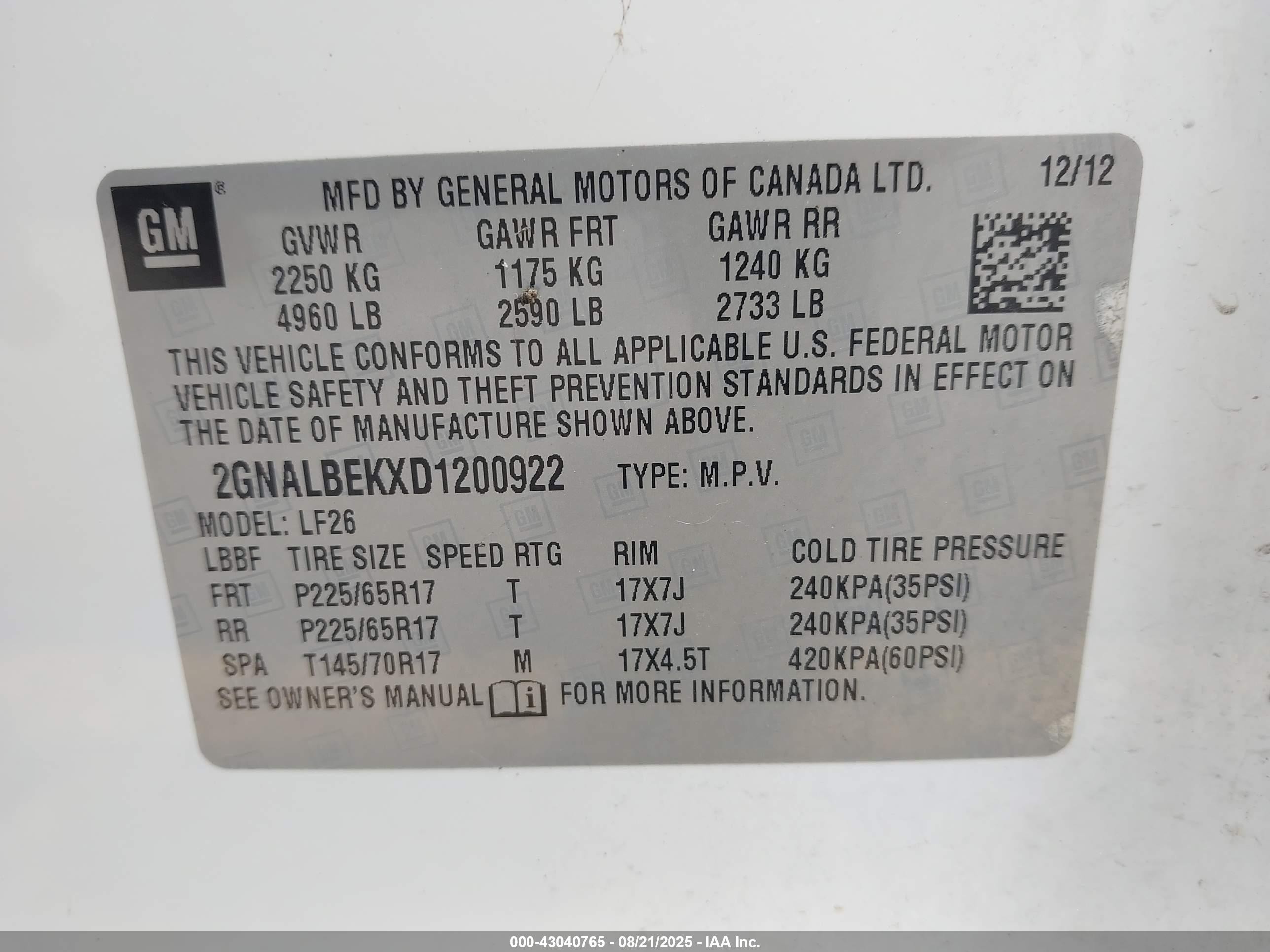 2013 Chevrolet Equinox Ls White vin: 2GNALBEKXD1200922