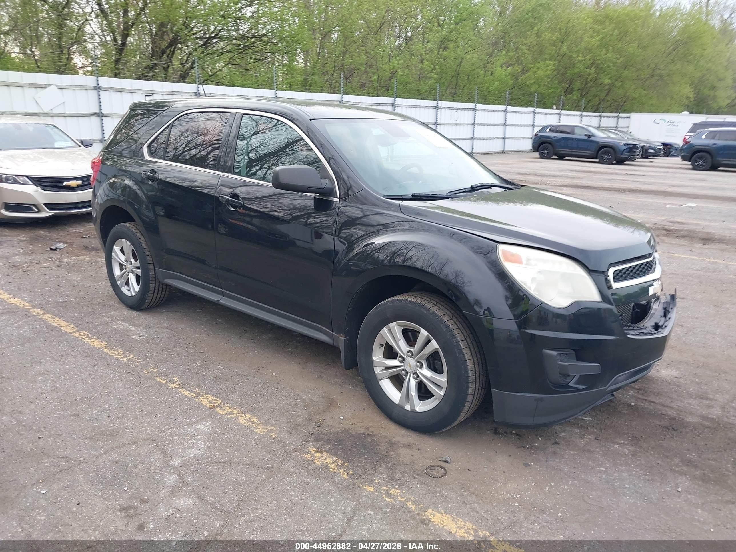 2013 Chevrolet Equinox Ls Black vin: 2GNALBEKXD6381927