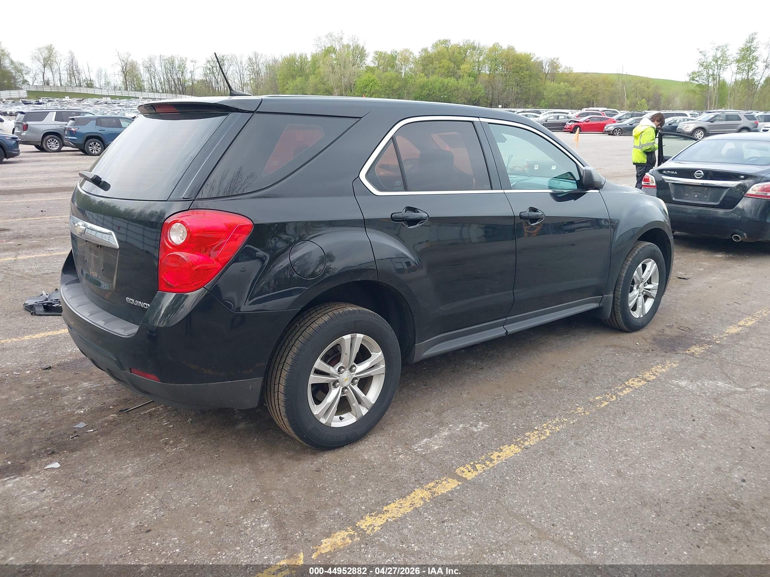 2013 Chevrolet Equinox Ls Black vin: 2GNALBEKXD6381927