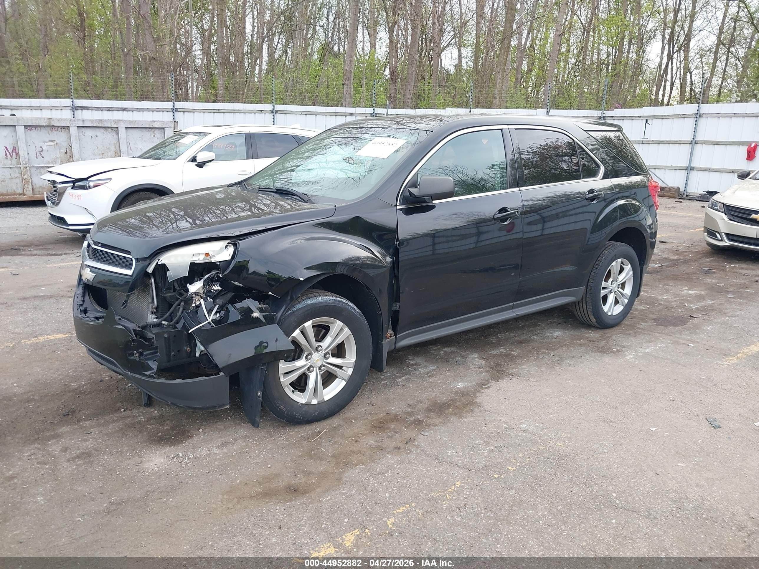 2013 Chevrolet Equinox Ls Black vin: 2GNALBEKXD6381927