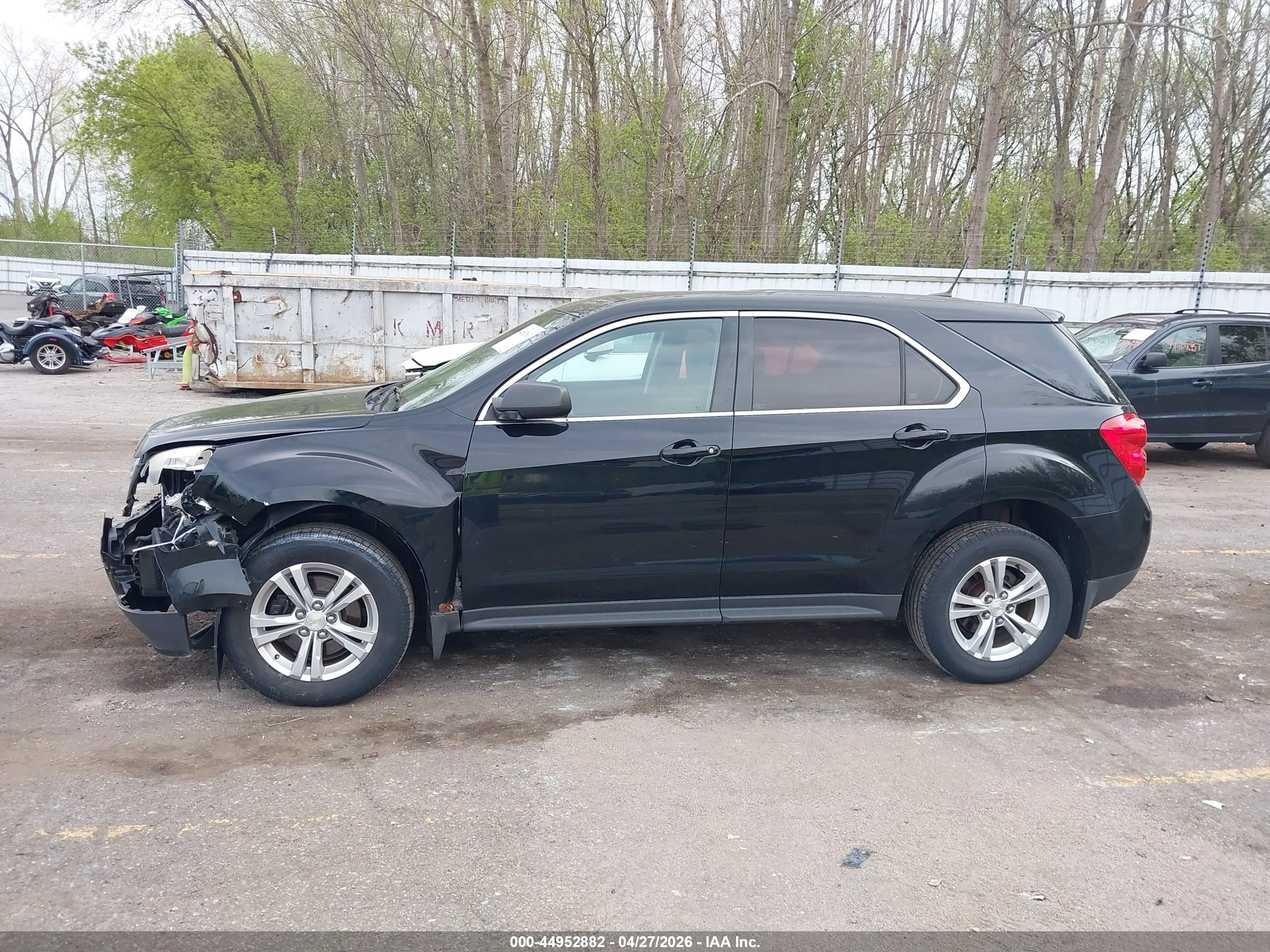 2013 Chevrolet Equinox Ls Black vin: 2GNALBEKXD6381927