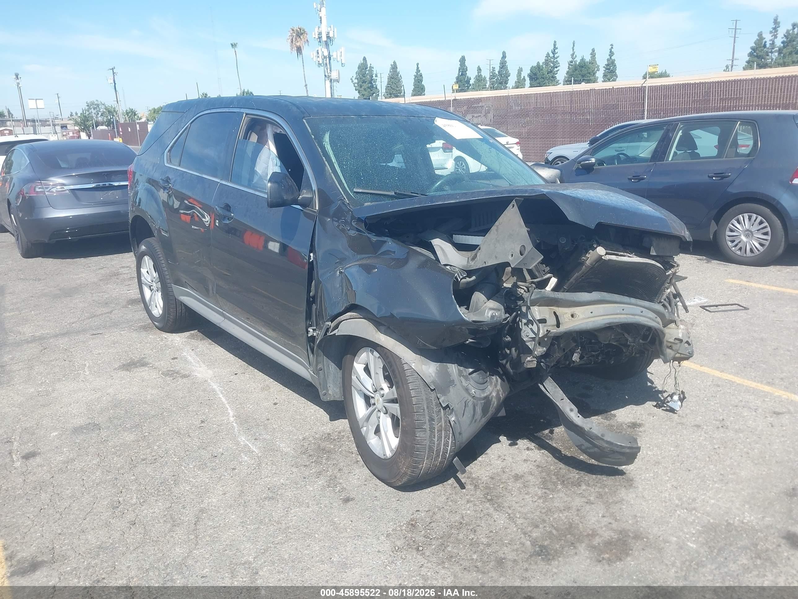 2013 Chevrolet Equinox Ls Black vin: 2GNALBEKXD6384083