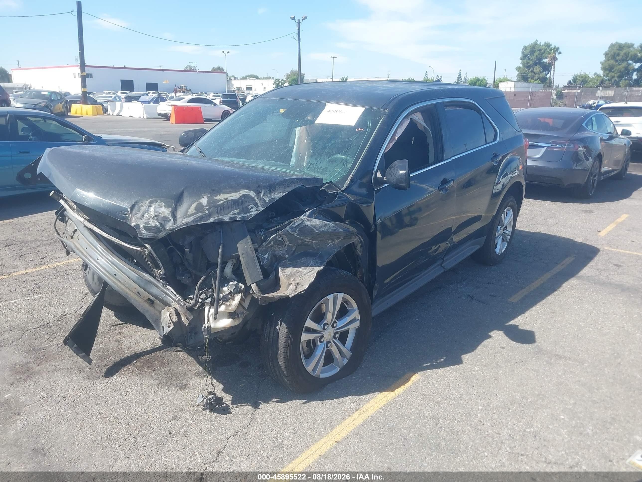 2013 Chevrolet Equinox Ls Black vin: 2GNALBEKXD6384083