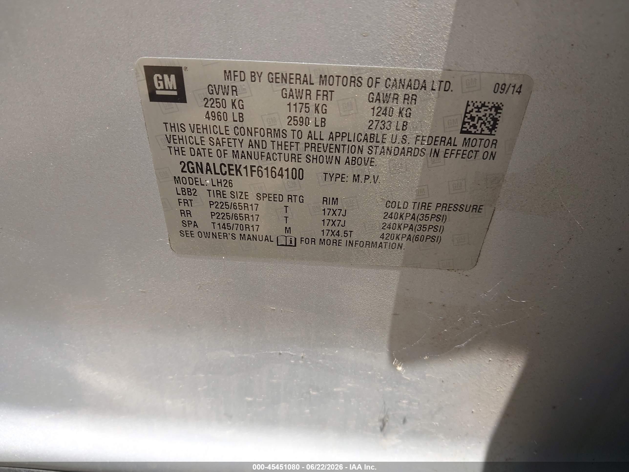 2015 Chevrolet Equinox Lt Silver vin: 2GNALCEK1F6164100