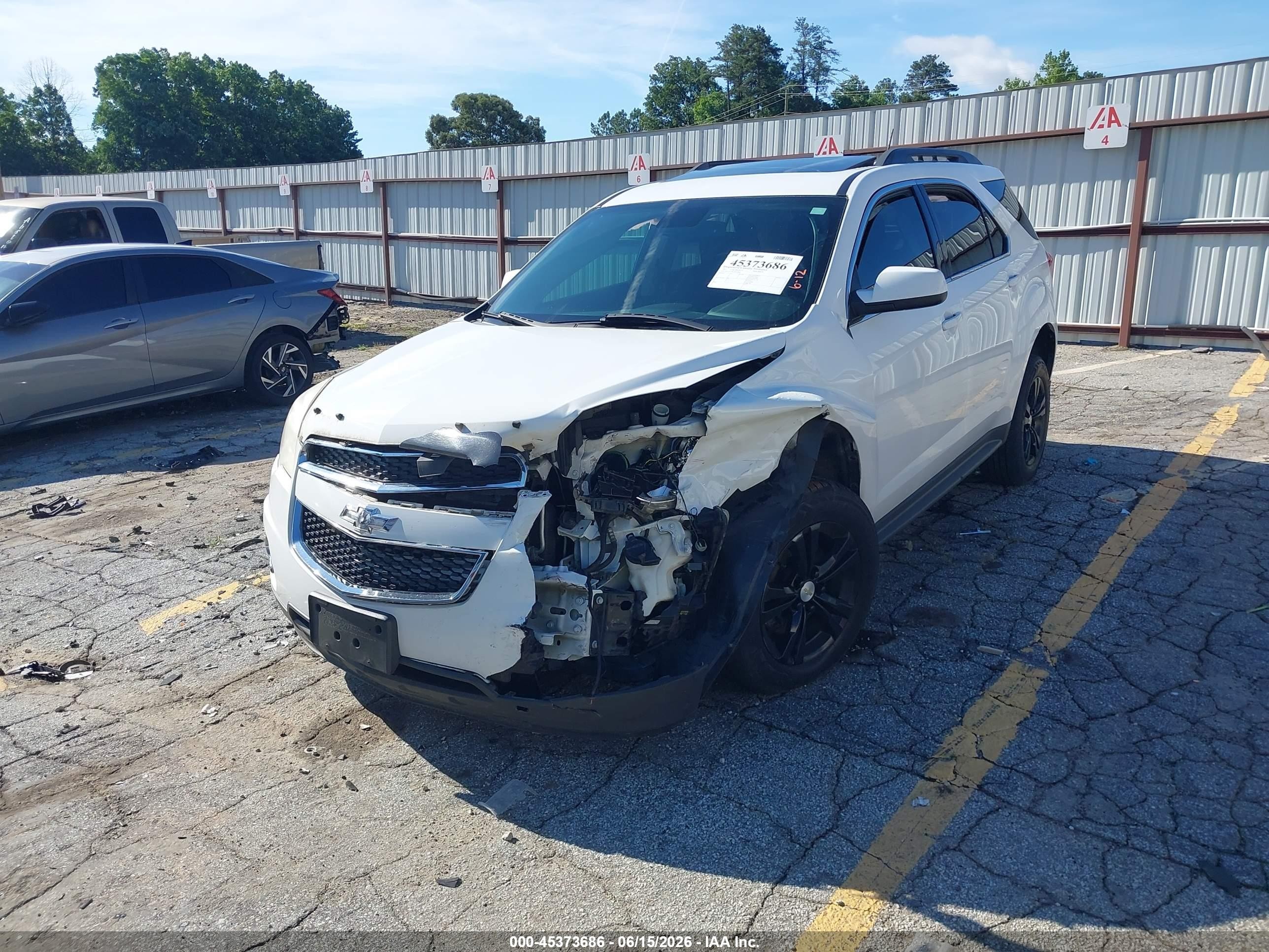 2015 Chevrolet Equinox Lt White vin: 2GNALCEK1F6193483