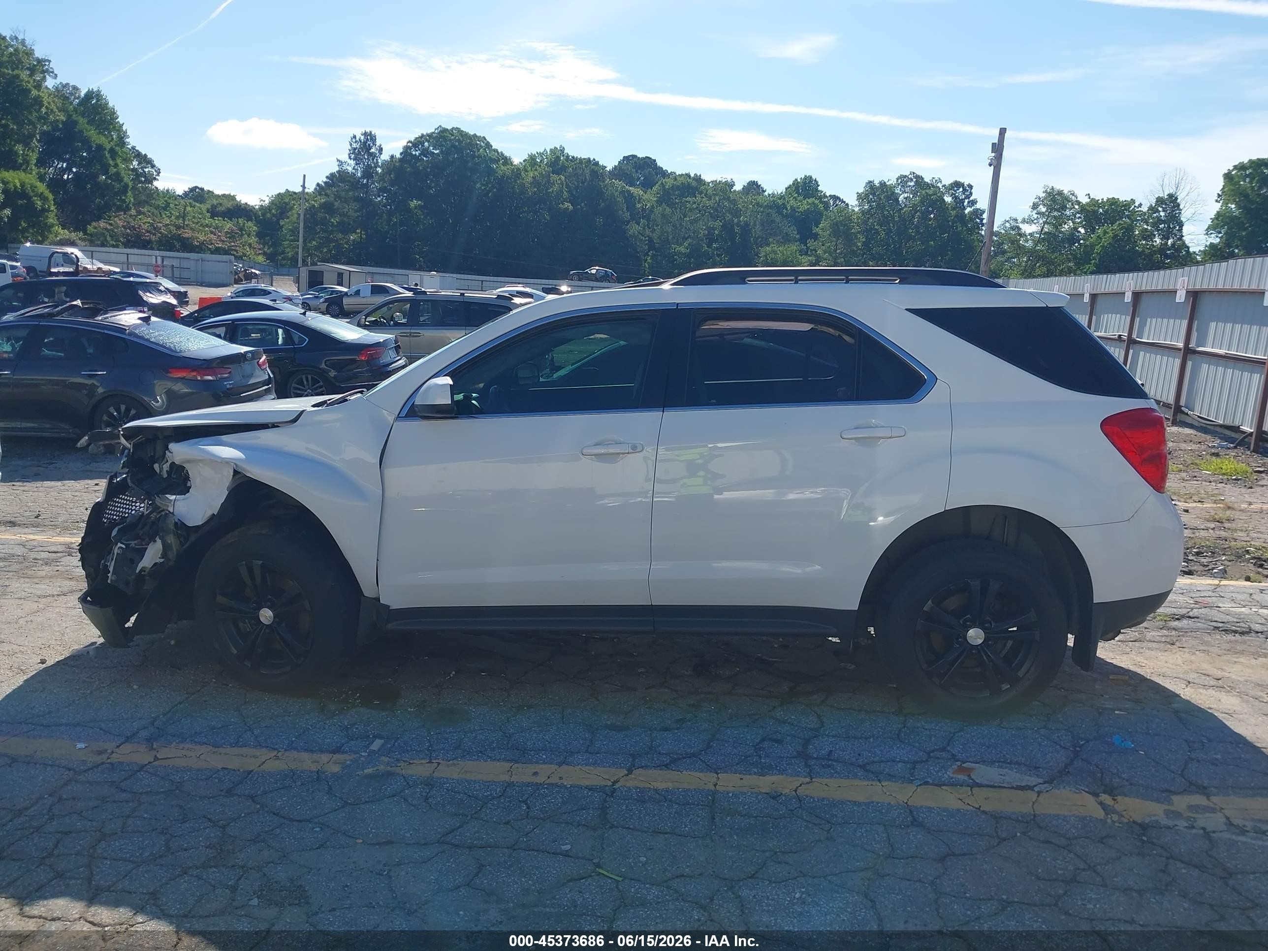 2015 Chevrolet Equinox Lt White vin: 2GNALCEK1F6193483
