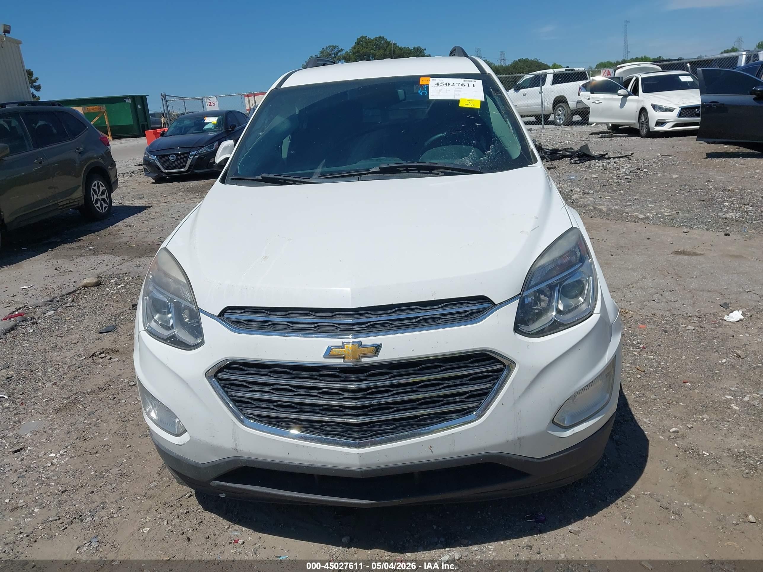 2017 Chevrolet Equinox Lt Белый vin: 2GNALCEK1H6350528