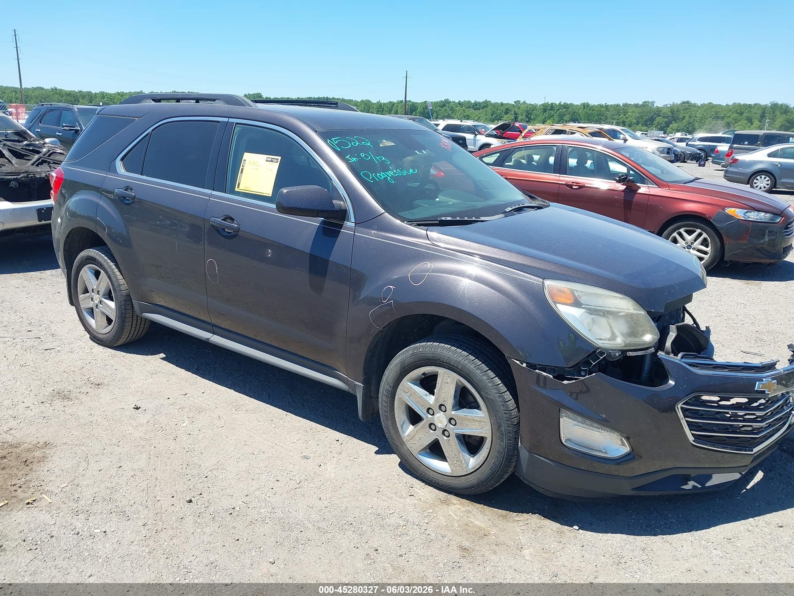 2016 Chevrolet Equinox Lt Gray vin: 2GNALCEK2G6156668
