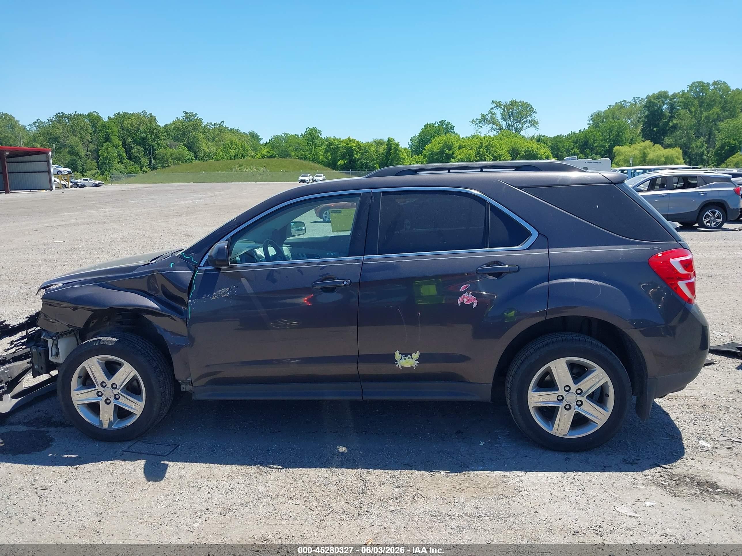 2016 Chevrolet Equinox Lt Gray vin: 2GNALCEK2G6156668