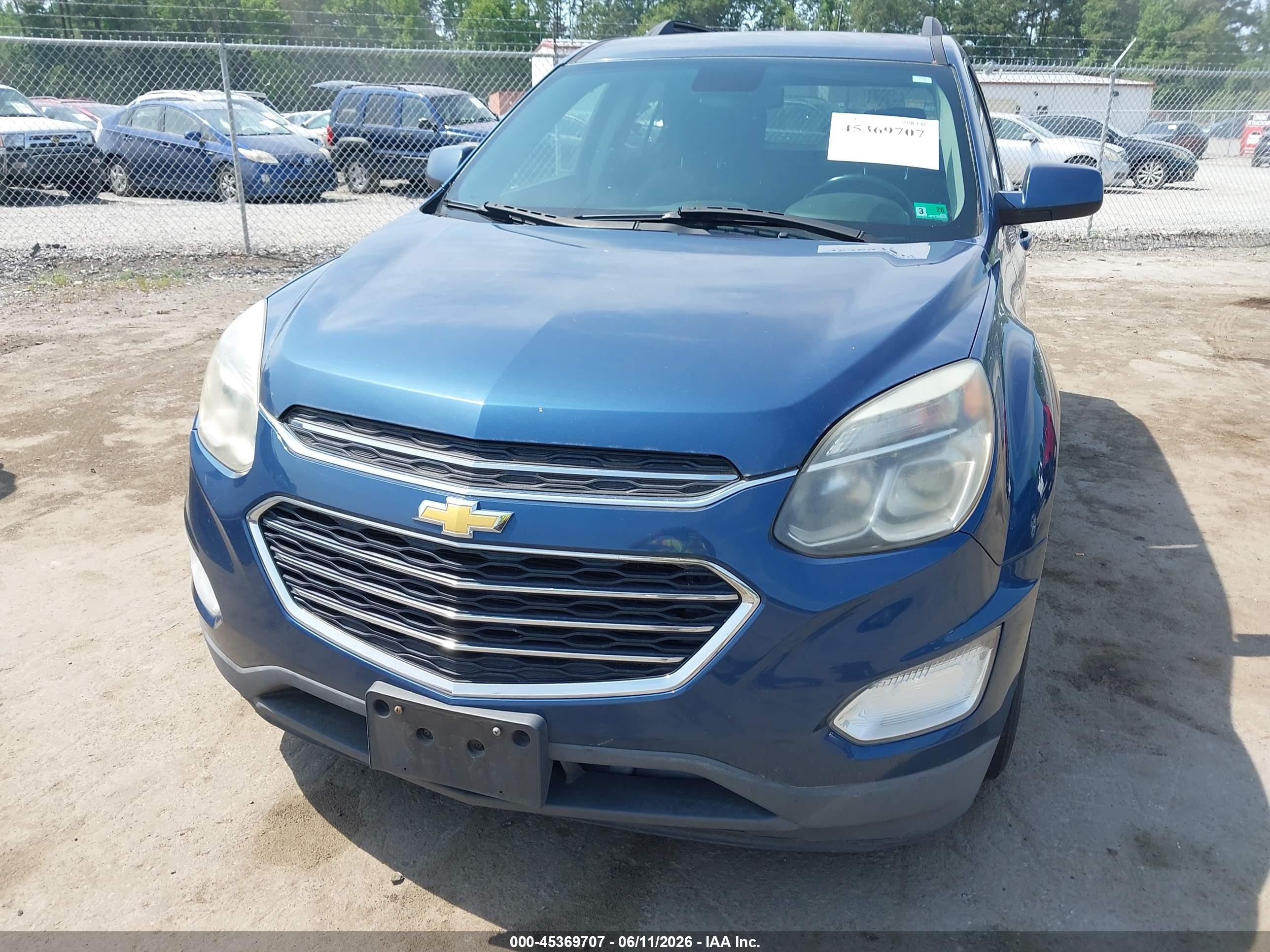 2016 Chevrolet Equinox Lt Blue vin: 2GNALCEK4G6132047