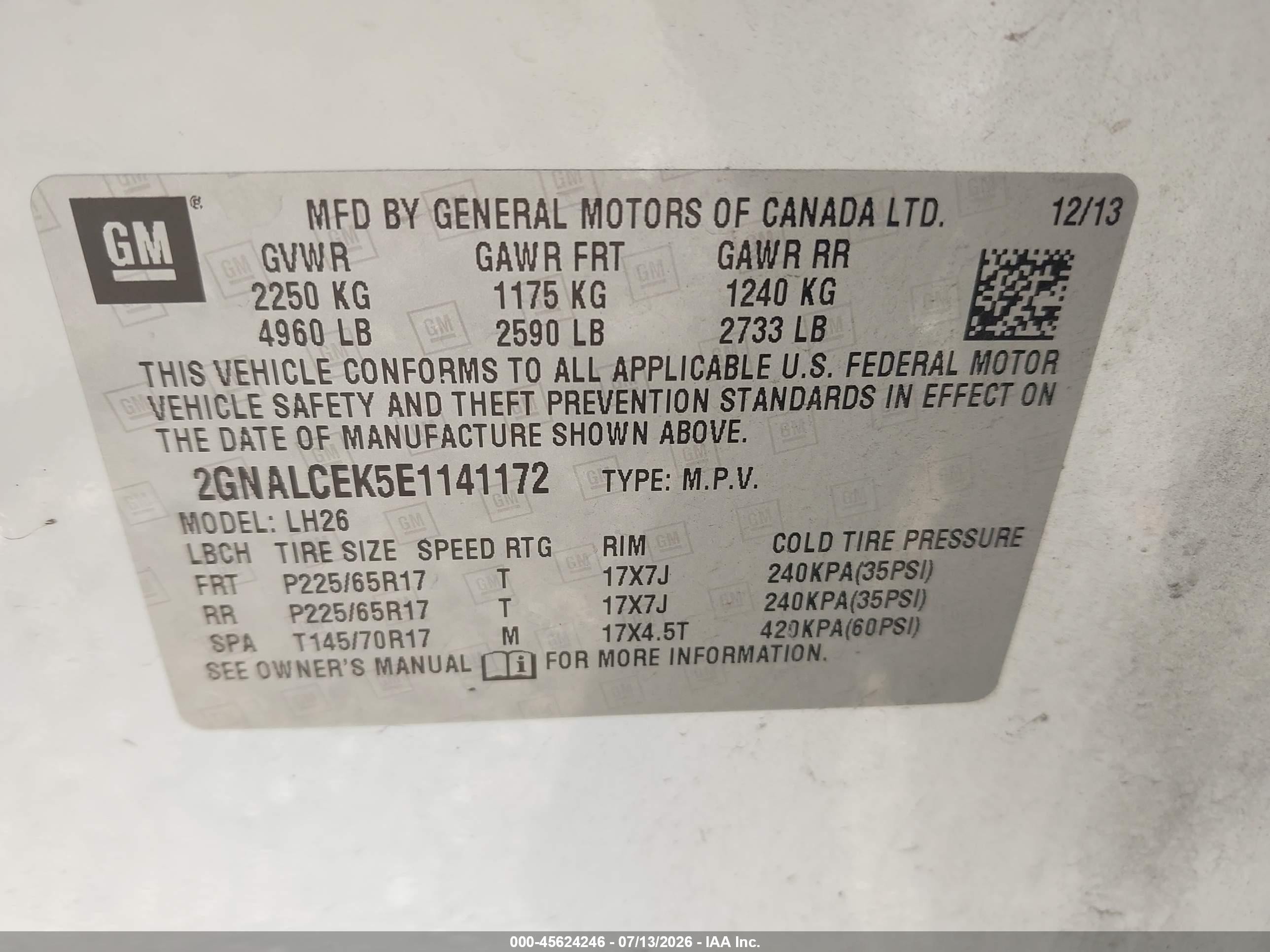 2014 Chevrolet Equinox Lt White vin: 2GNALCEK5E1141172