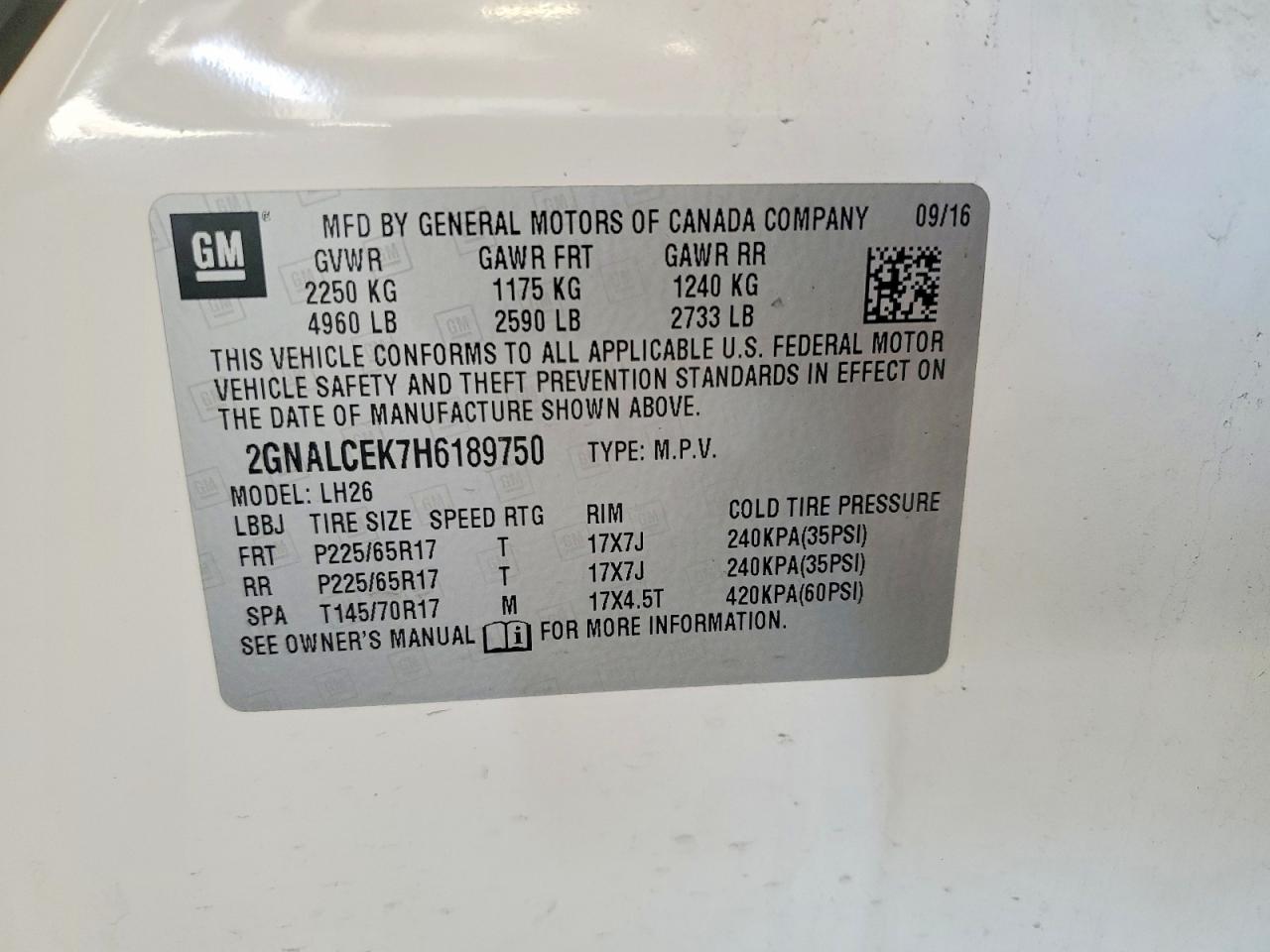 2017 Chevrolet Equinox Lt White vin: 2GNALCEK7H6189750