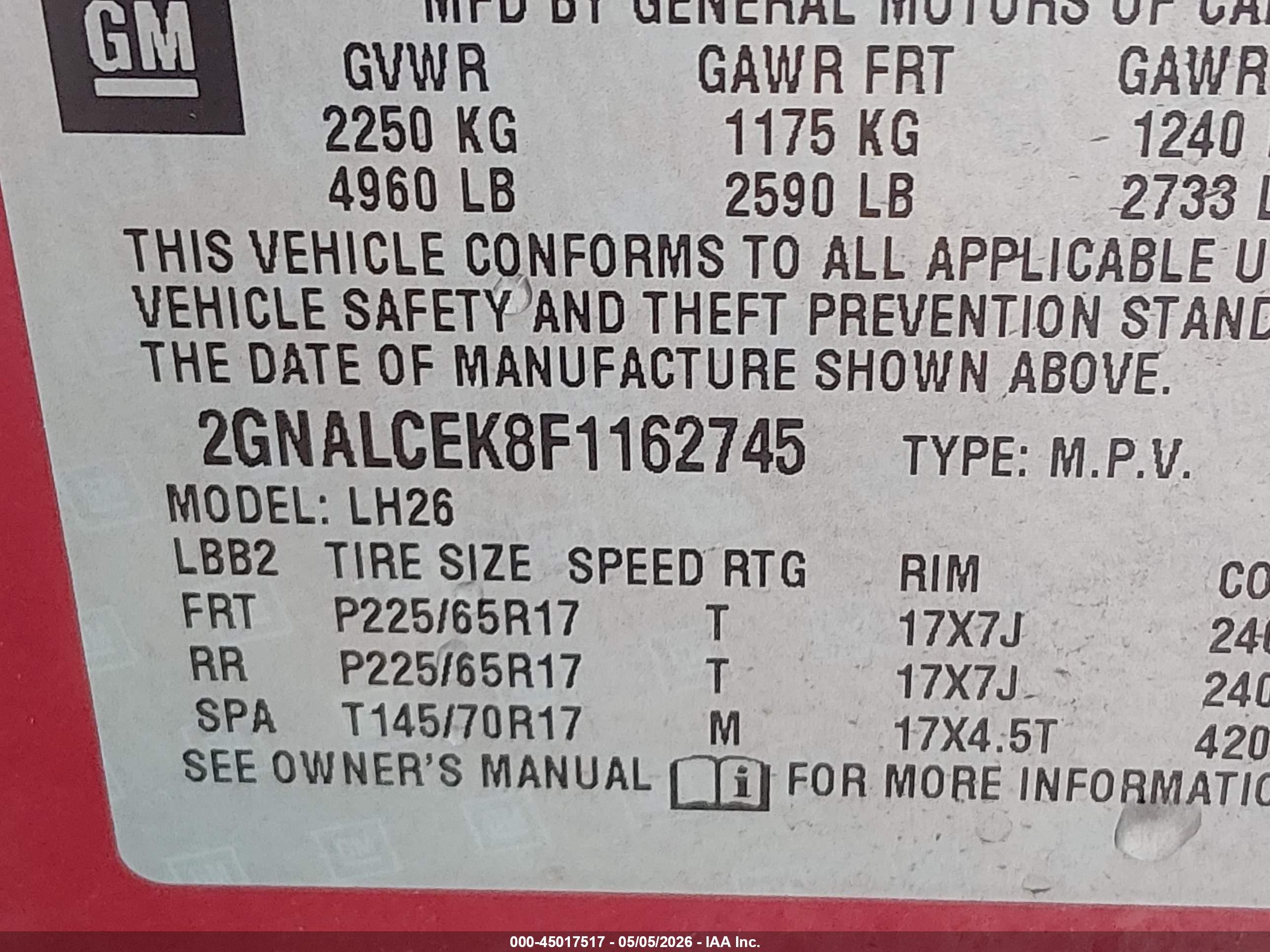 2015 Chevrolet Equinox 2lt Красный vin: 2GNALCEK8F1162745