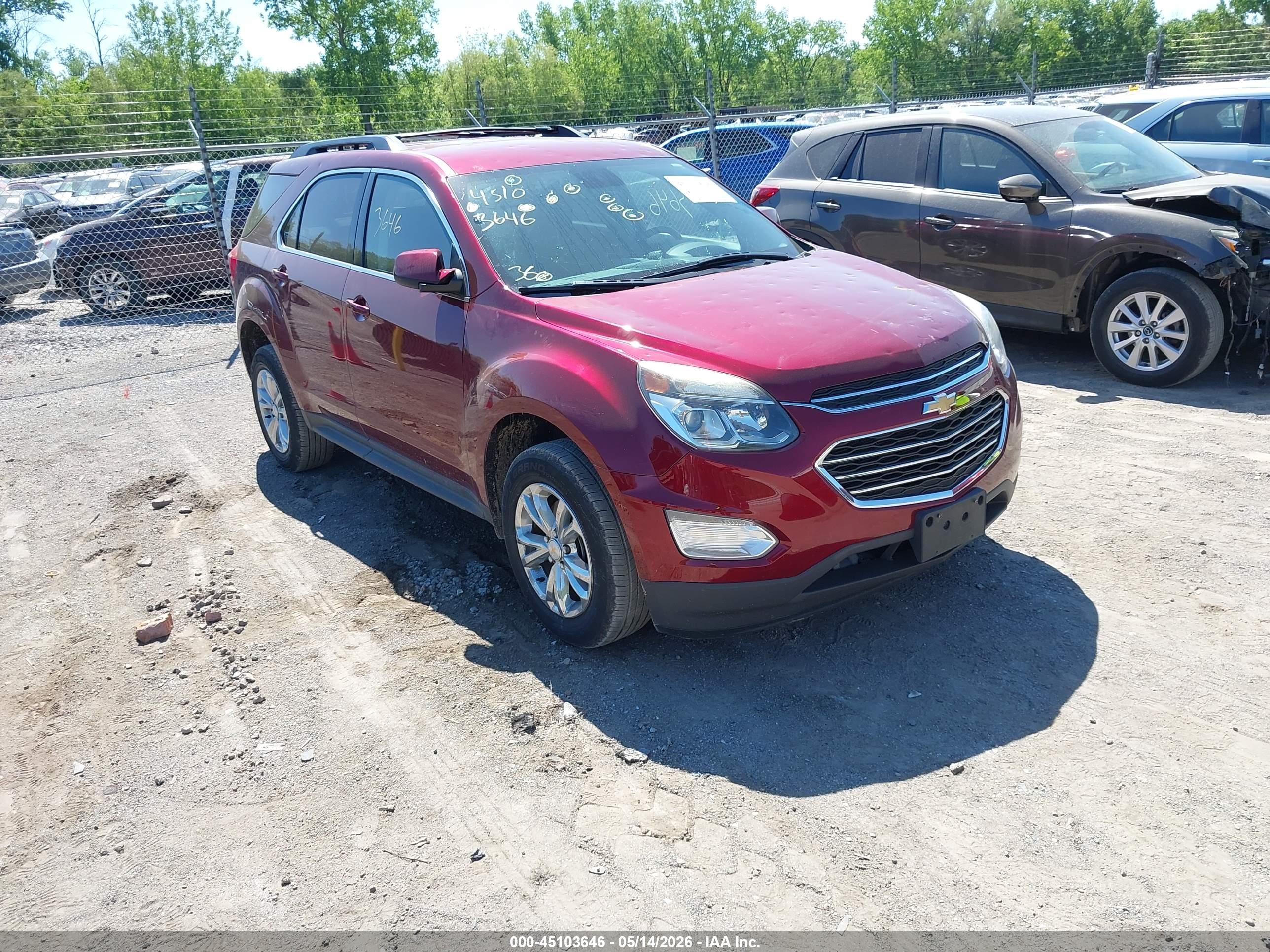 2017 Chevrolet Equinox Lt Red vin: 2GNALCEK8H1533941
