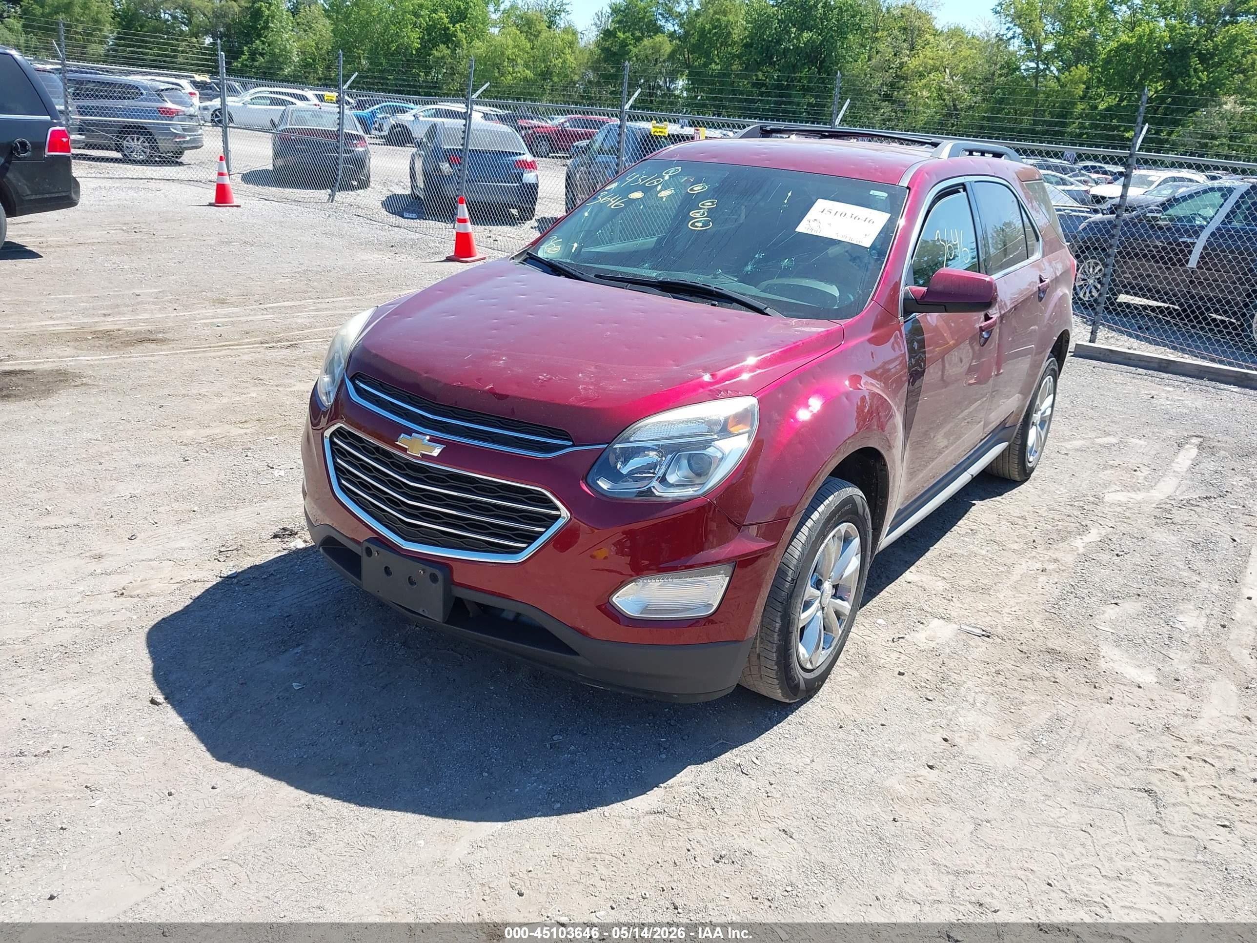 2017 Chevrolet Equinox Lt Red vin: 2GNALCEK8H1533941