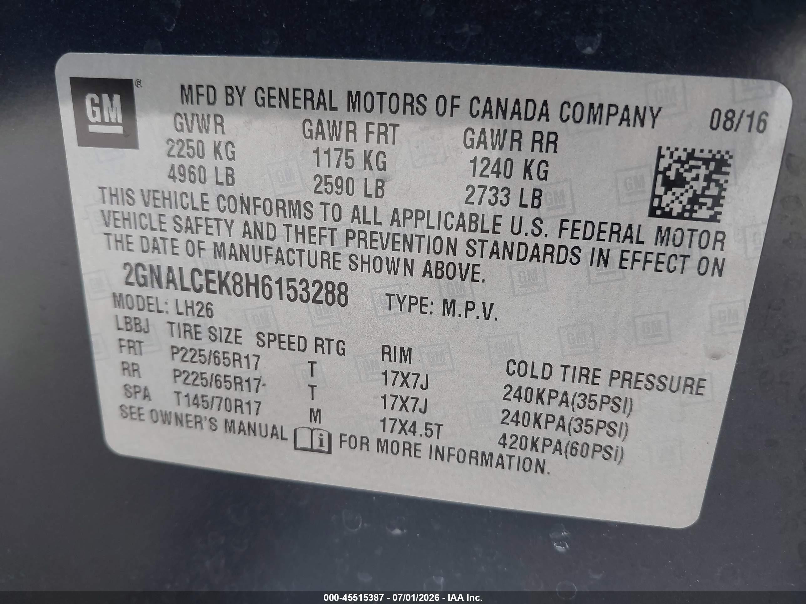 2017 Chevrolet Equinox Lt Синий vin: 2GNALCEK8H6153288