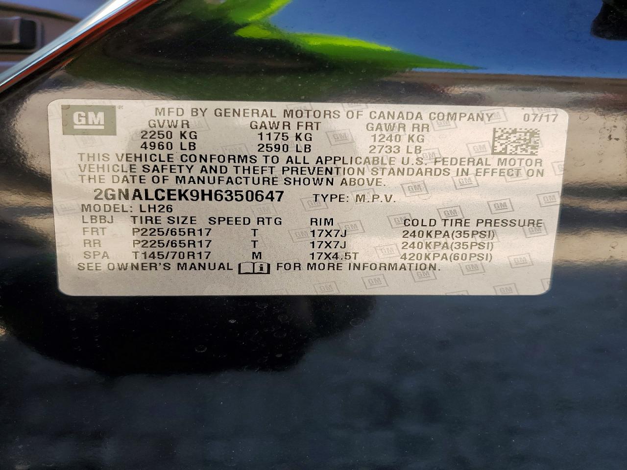 2017 Chevrolet Equinox Lt Черный vin: 2GNALCEK9H6350647