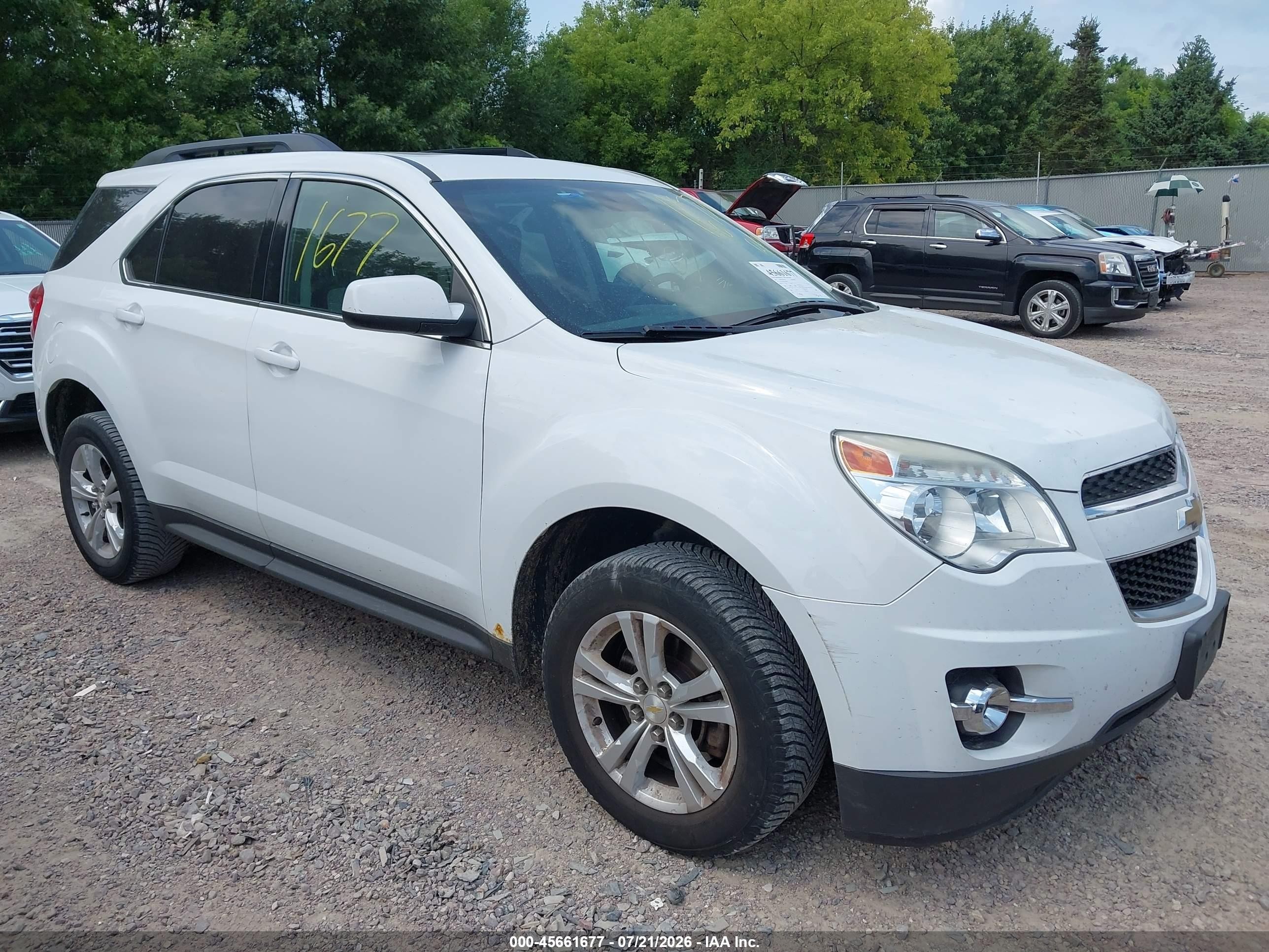 2015 Chevrolet Equinox Lt White vin: 2GNALCEKXF6346894