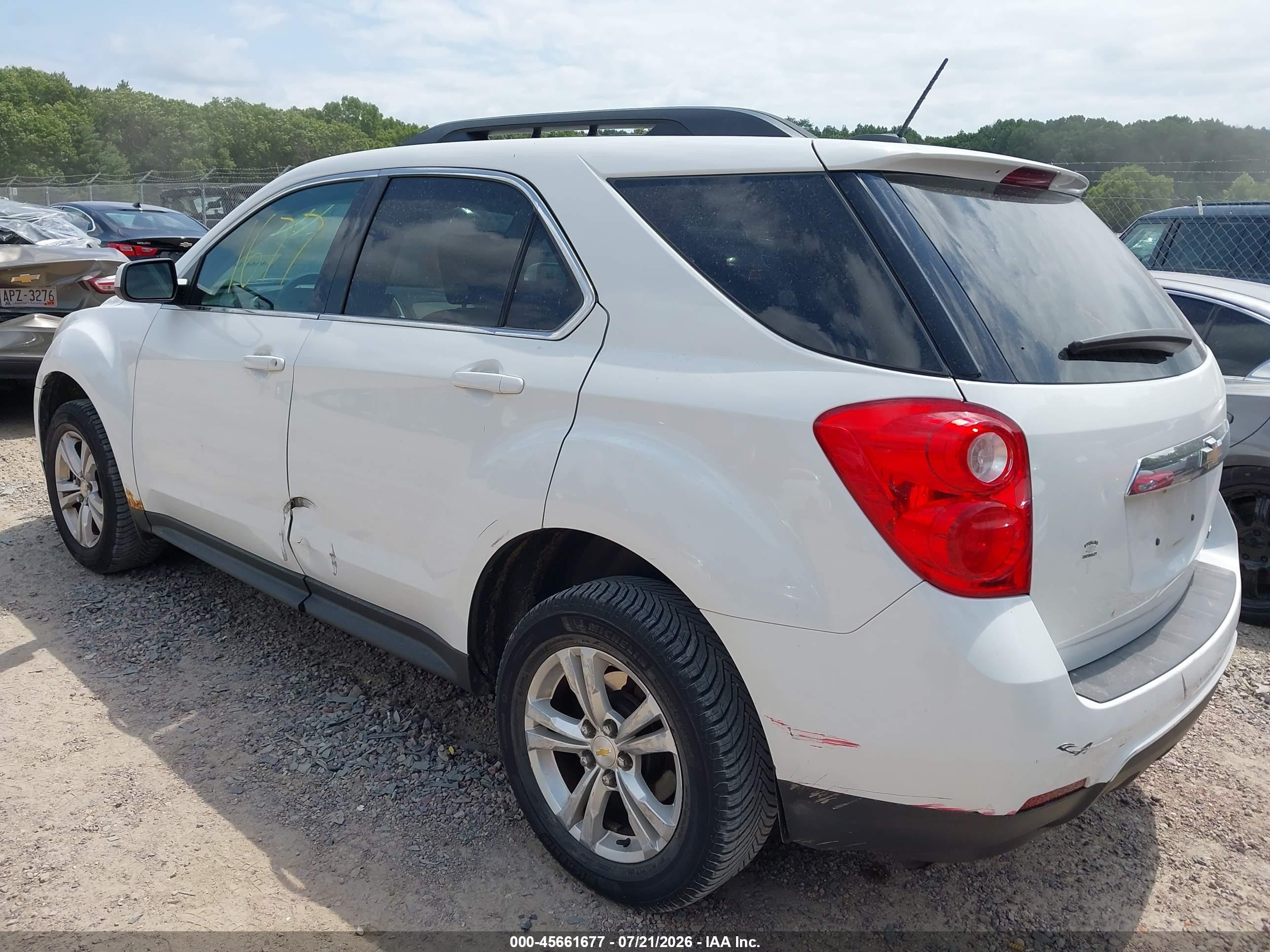 2015 Chevrolet Equinox Lt White vin: 2GNALCEKXF6346894