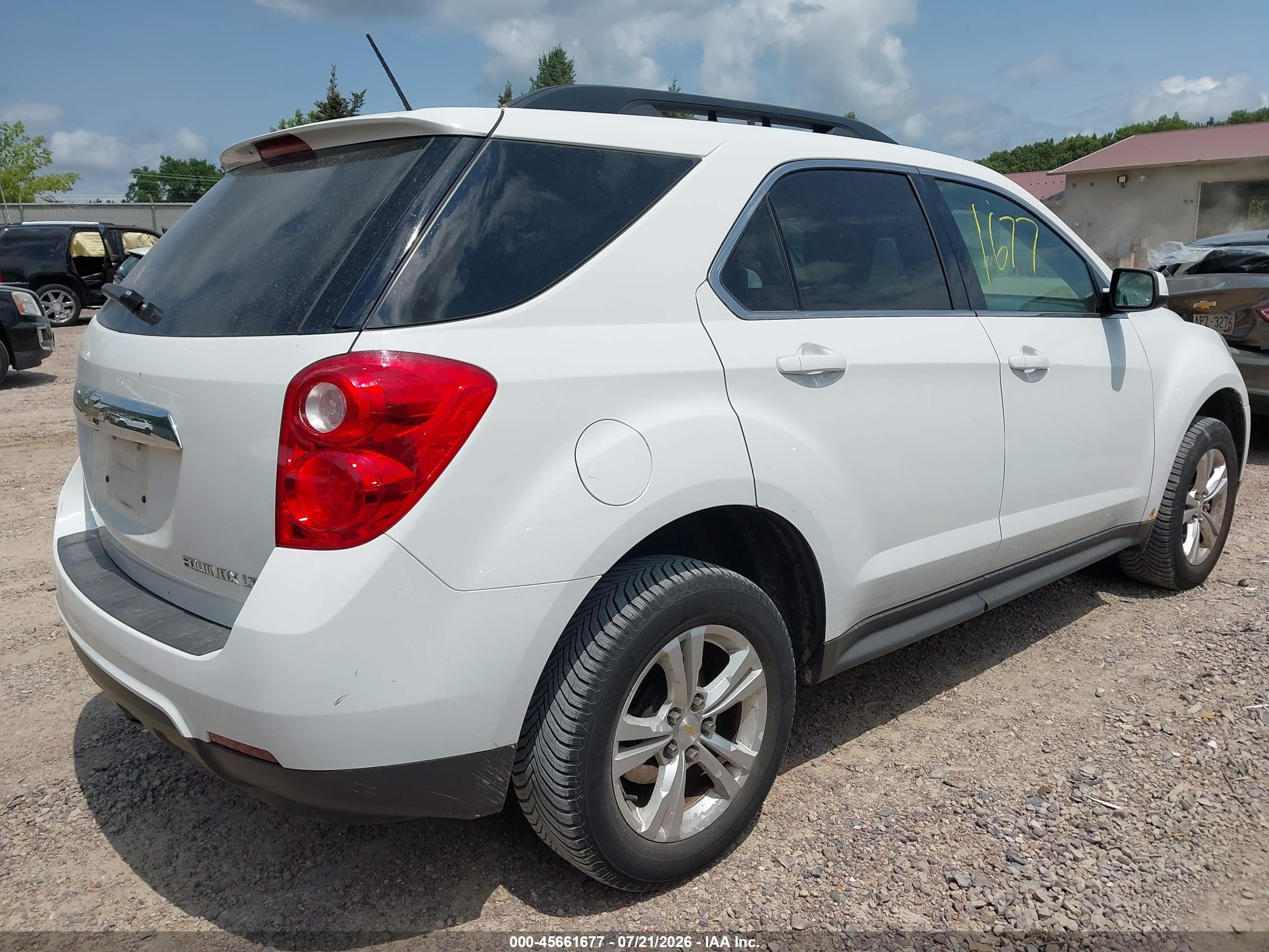 2015 Chevrolet Equinox Lt White vin: 2GNALCEKXF6346894