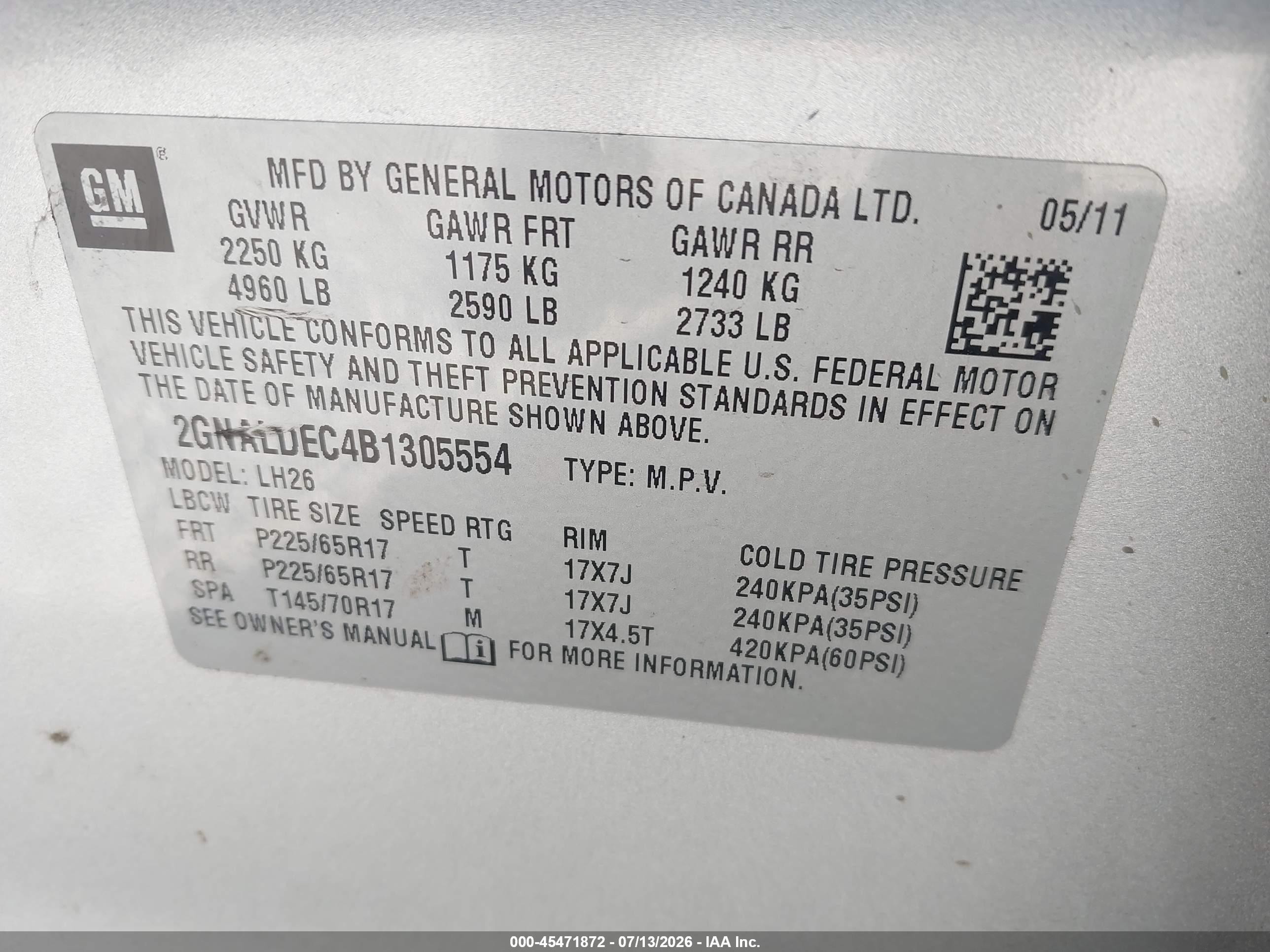 2011 Chevrolet Equinox Lt W/1lt Silver vin: 2GNALDEC4B1305554